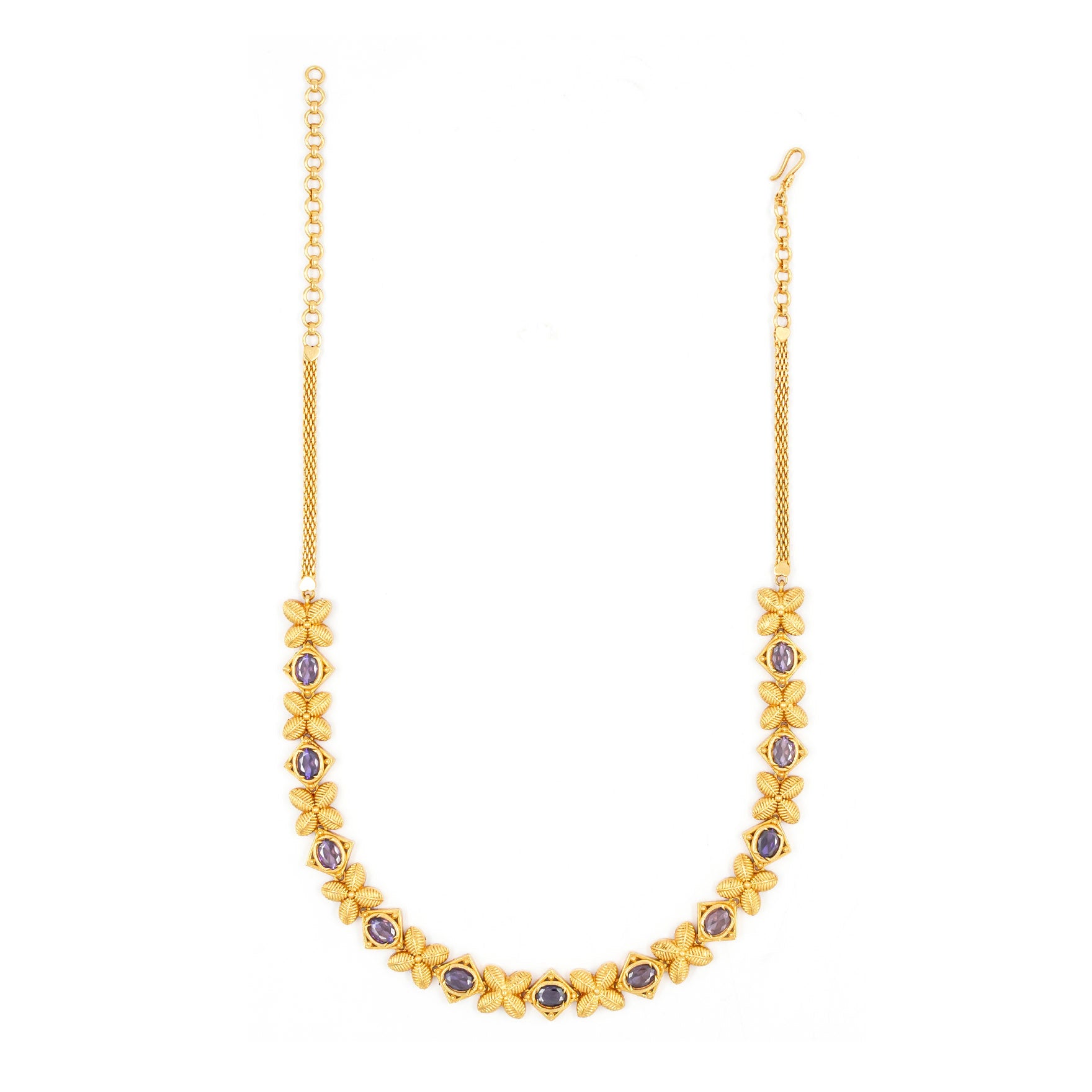 SRESHTA COLLECTION GERU NECKLACE WITH EARRING PSGRNSSR104v-036, PSGRHSTSR35V-061