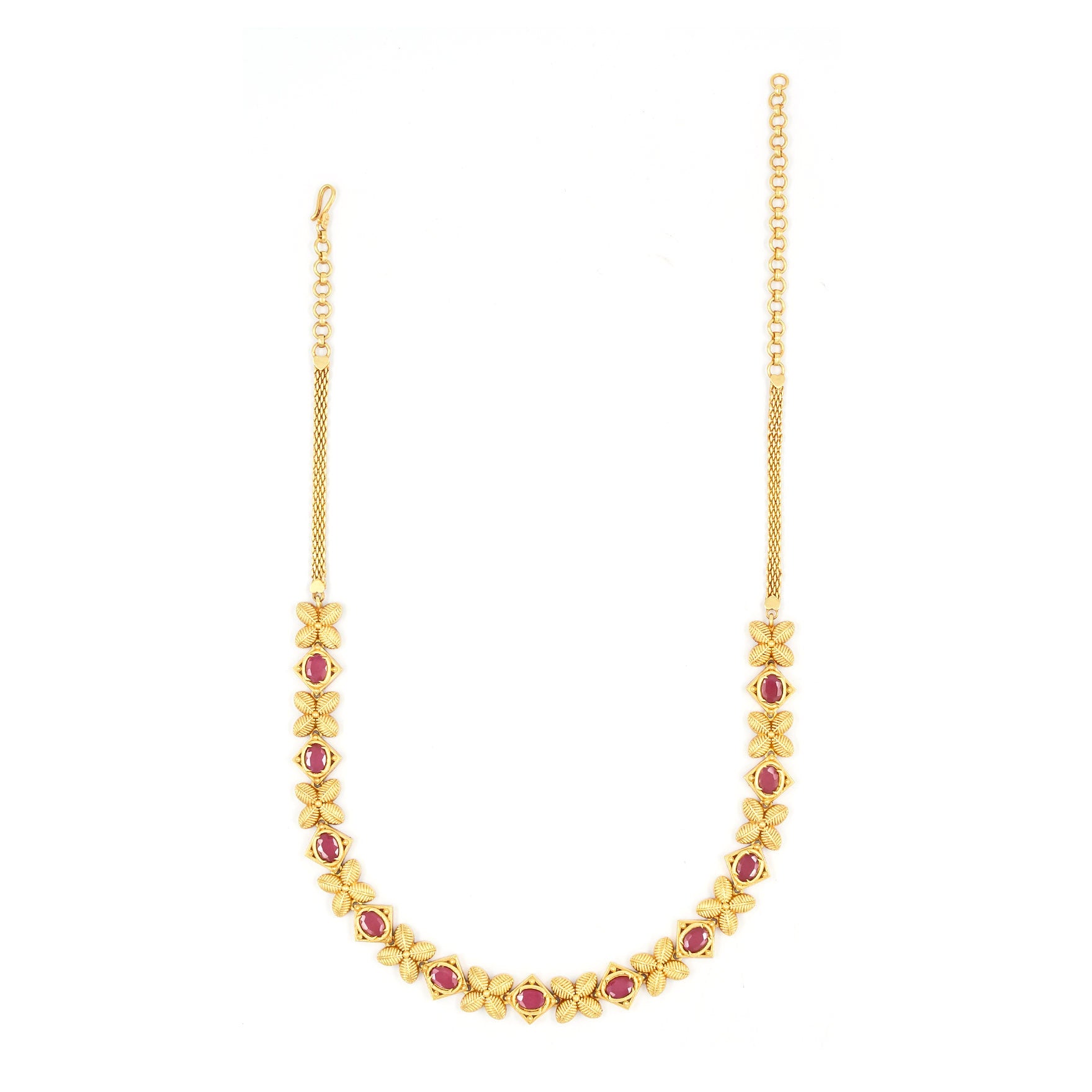 SRESHTA COLLECTION GERU NECKLACE WITH EARRING PSGRNSS104R-036, PSGRHSTSR35R-061