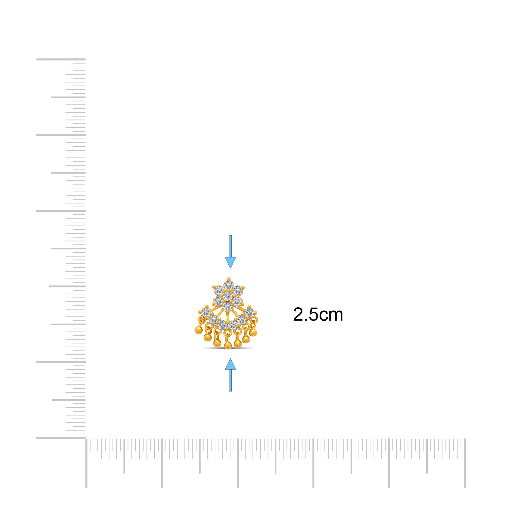 GOLDEN HANGING STUD PSHST137W-061