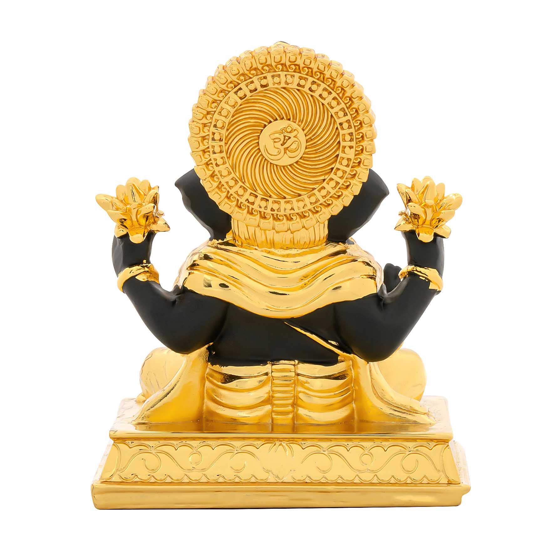 Lord Ganesha Idol – Gold Layered Temple Style Figurine – Ganapati Murti (Hindu Spiritual Statue) – Pooja & Home Décor | PIDRBG36-052