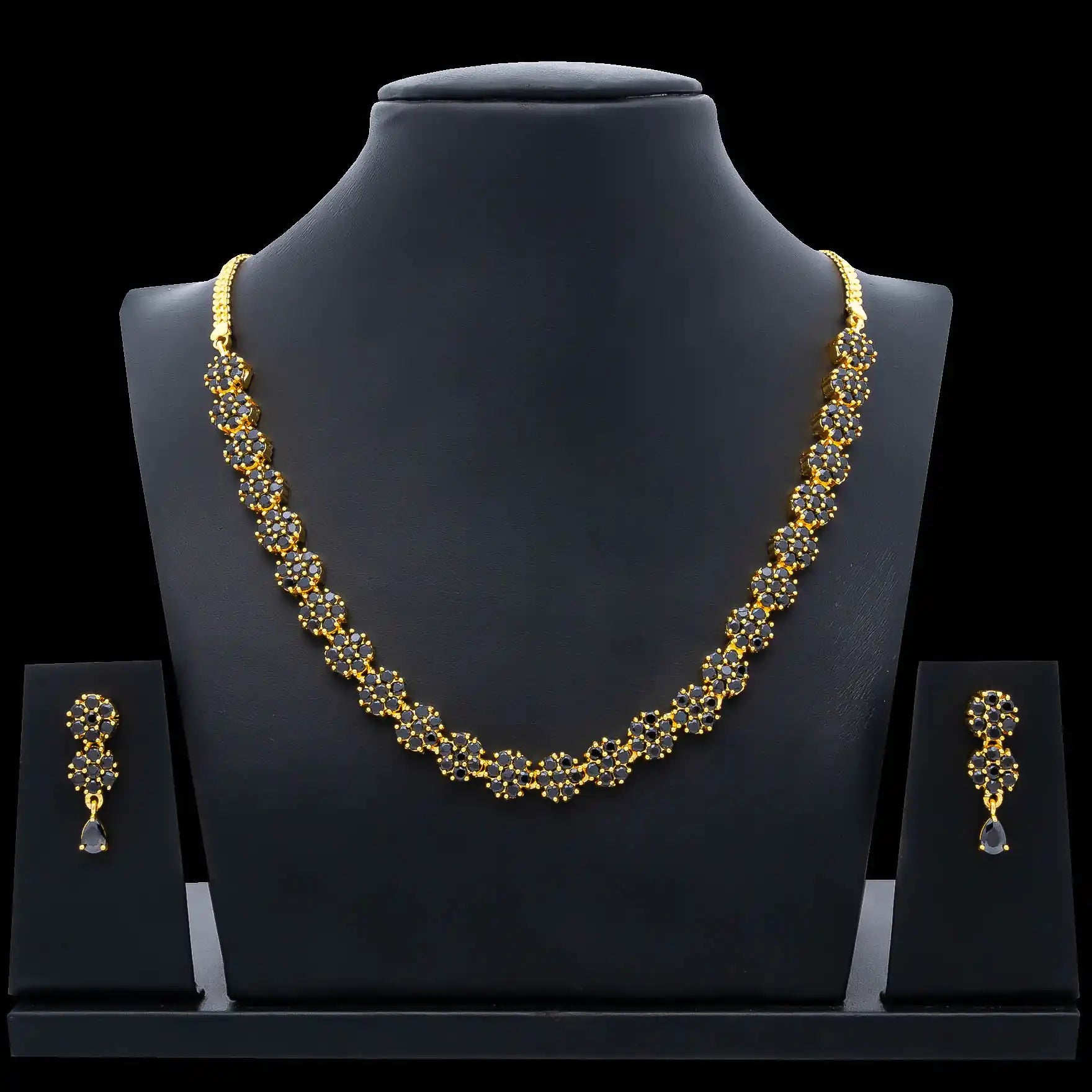 STONE NECKLACE WITH STUD PSNS99B-035, PSHST241B-041