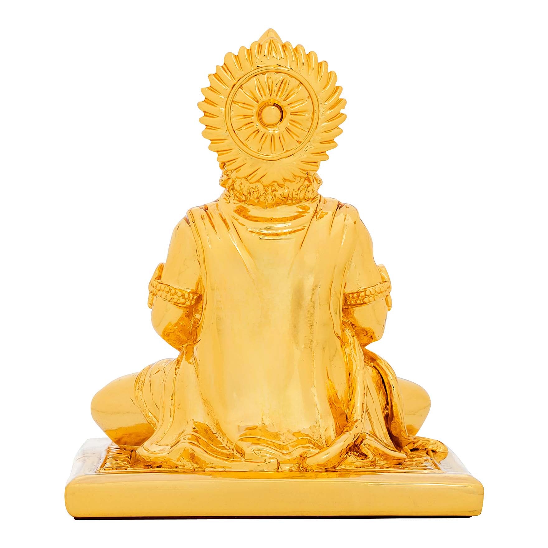 Meditating Hanuman Idol – Gold Layered Temple Style Figurine – Hindu Spiritual Statue – Pooja & Home Décor | PIDRGH5-053