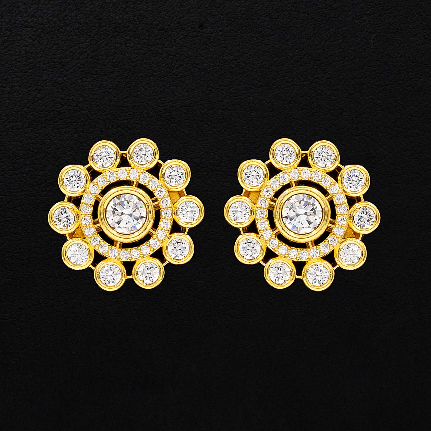 Buy Latest Gold Plated Stone Stud Earrings Online | Parakkat Jewels