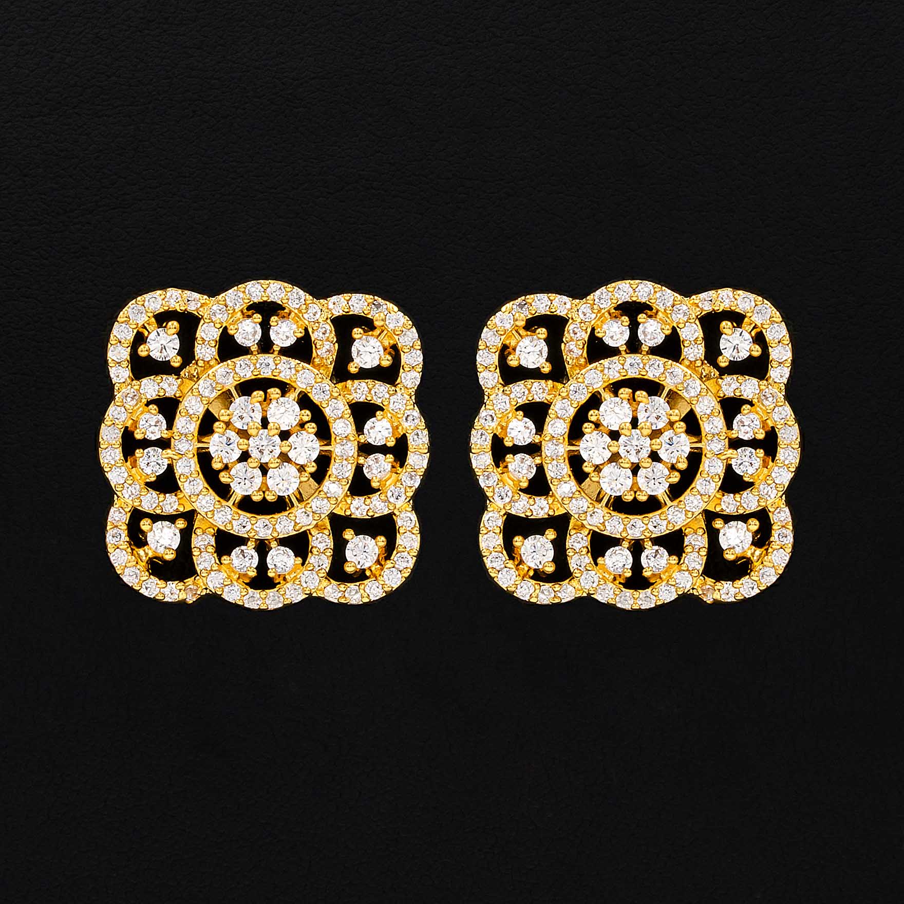 Premium Stone Gold Plated Earrings | Parakkat Jewels
