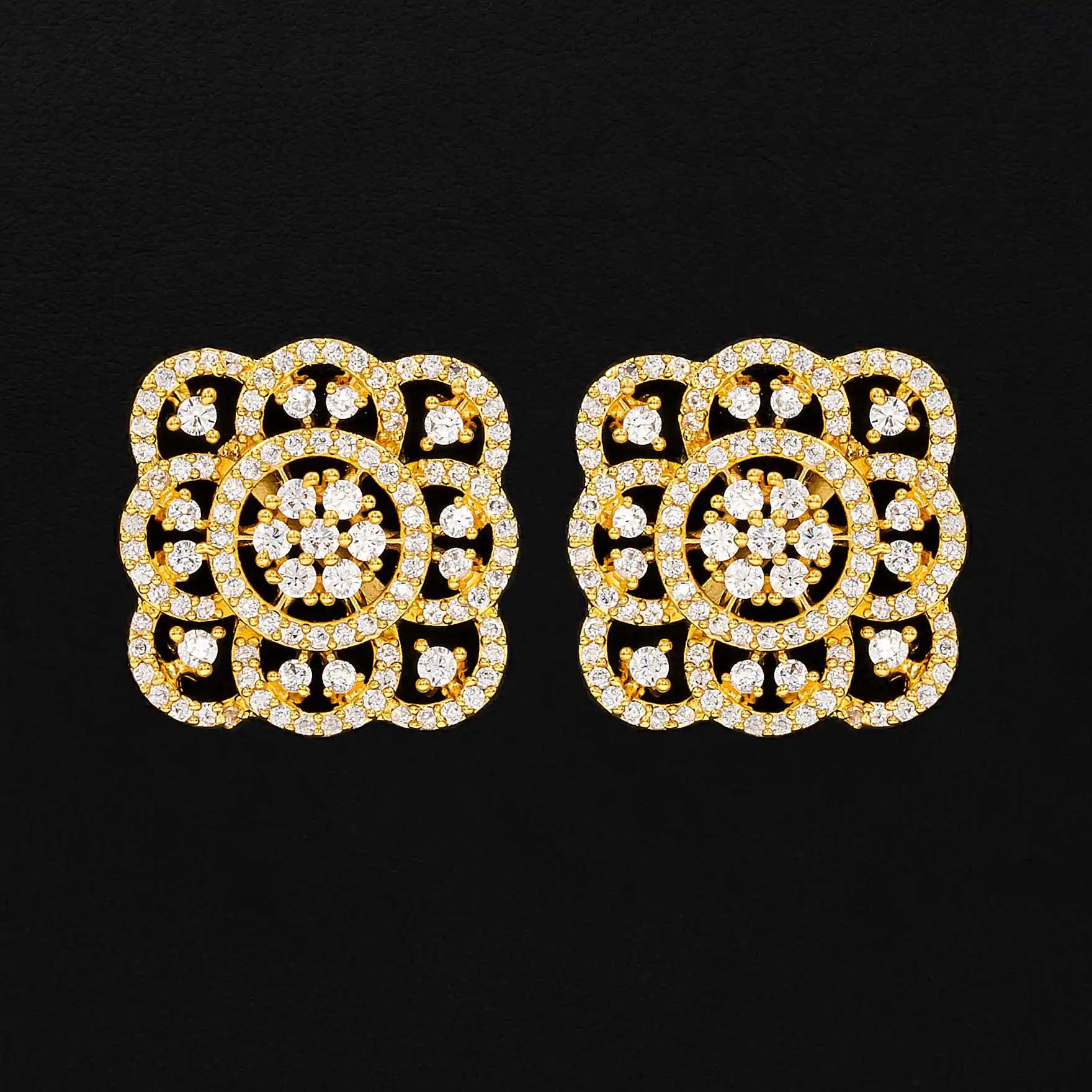 Premium Stone Gold Plated Earrings | Parakkat Jewels