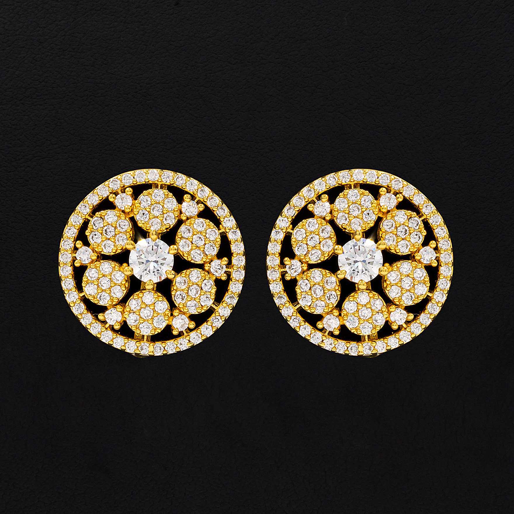 Latest Gold Plated Stone Studs Online in India | Parakkat Jewels