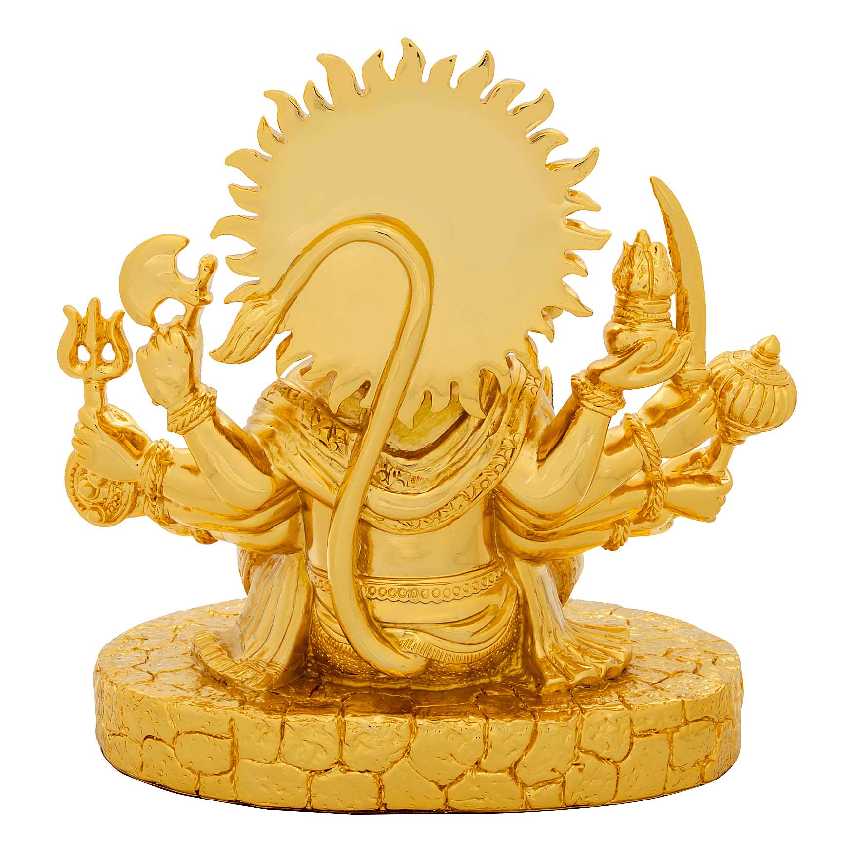 Lord Narasimha Idol – Gold Layered Figurine in Yoga Pose with Multiple Arms – Hindu Spiritual Statue – Pooja & Home Décor | PIDRGH10-0042