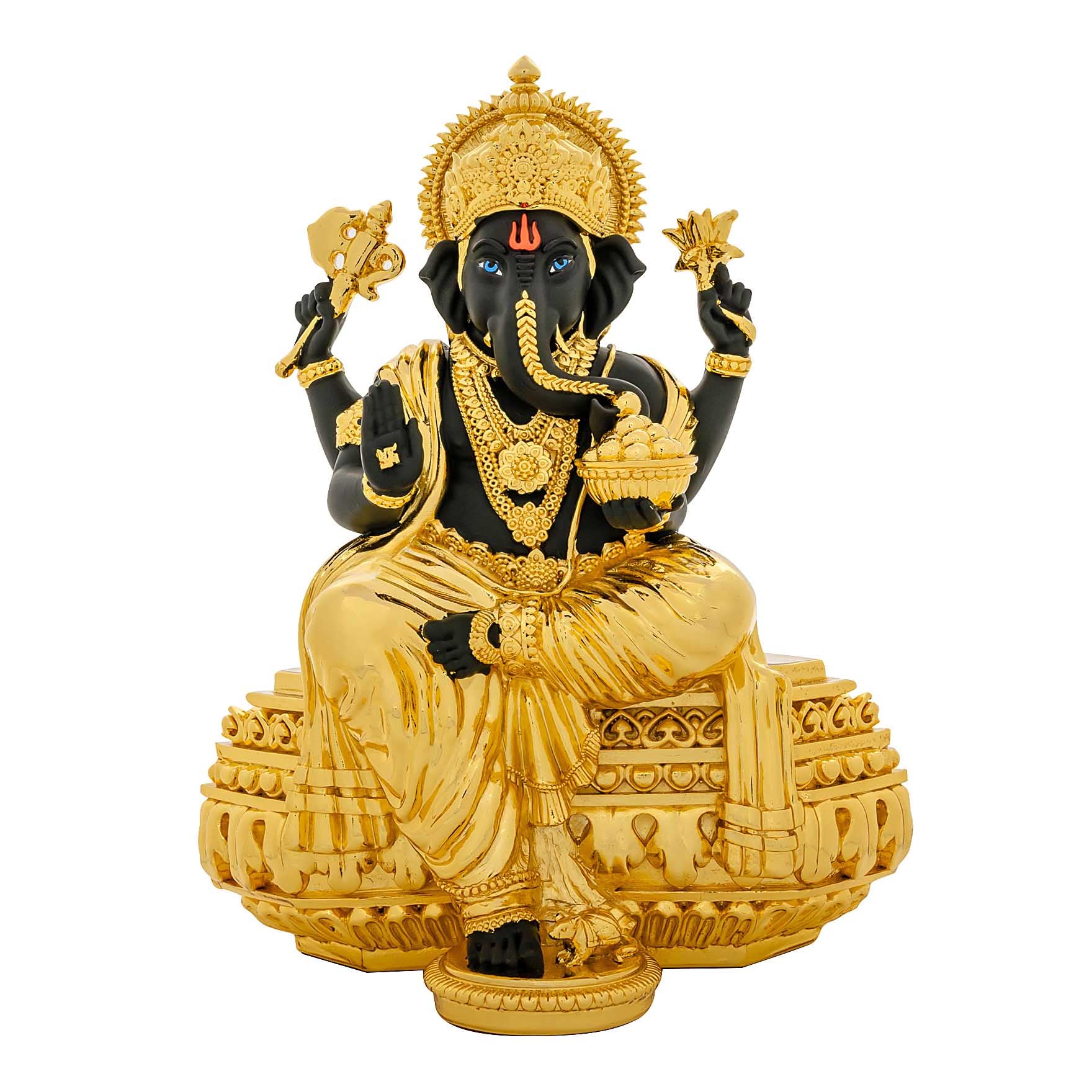 Lord Ganesha Idol – Temple Style Figurine – Ganapati Murti (Hindu Spiritual Statue) – Pooja & Home Décor | PIDRBG62-0081