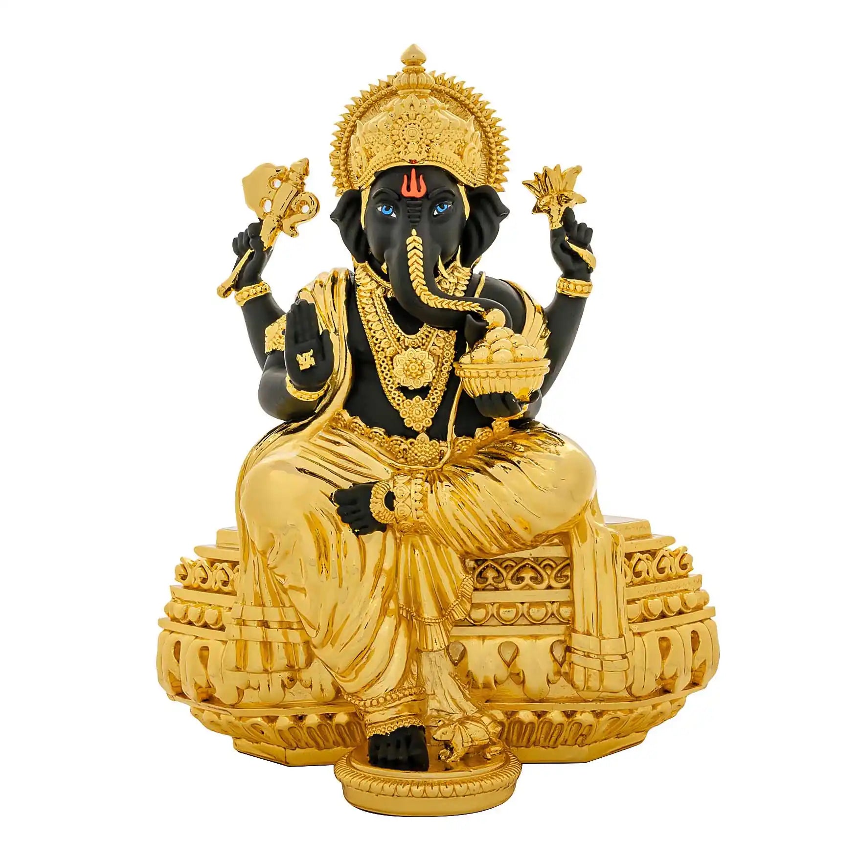 Lord Ganesha Idol – Temple Style Figurine – Ganapati Murti (Hindu Spiritual Statue) – Pooja & Home Décor | PIDRBG62-0081