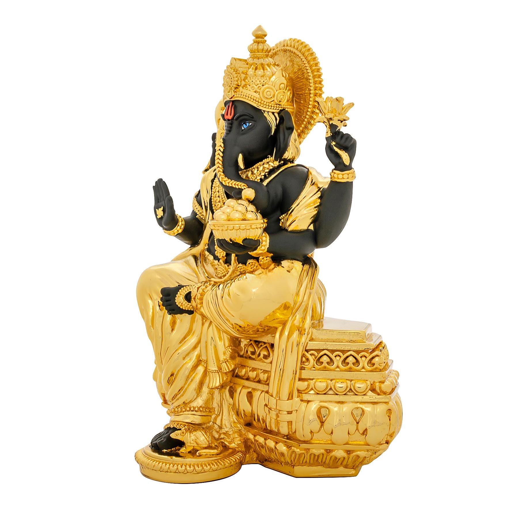 Lord Ganesha Idol – Temple Style Figurine – Ganapati Murti (Hindu Spiritual Statue) – Pooja & Home Décor | PIDRBG62-0081