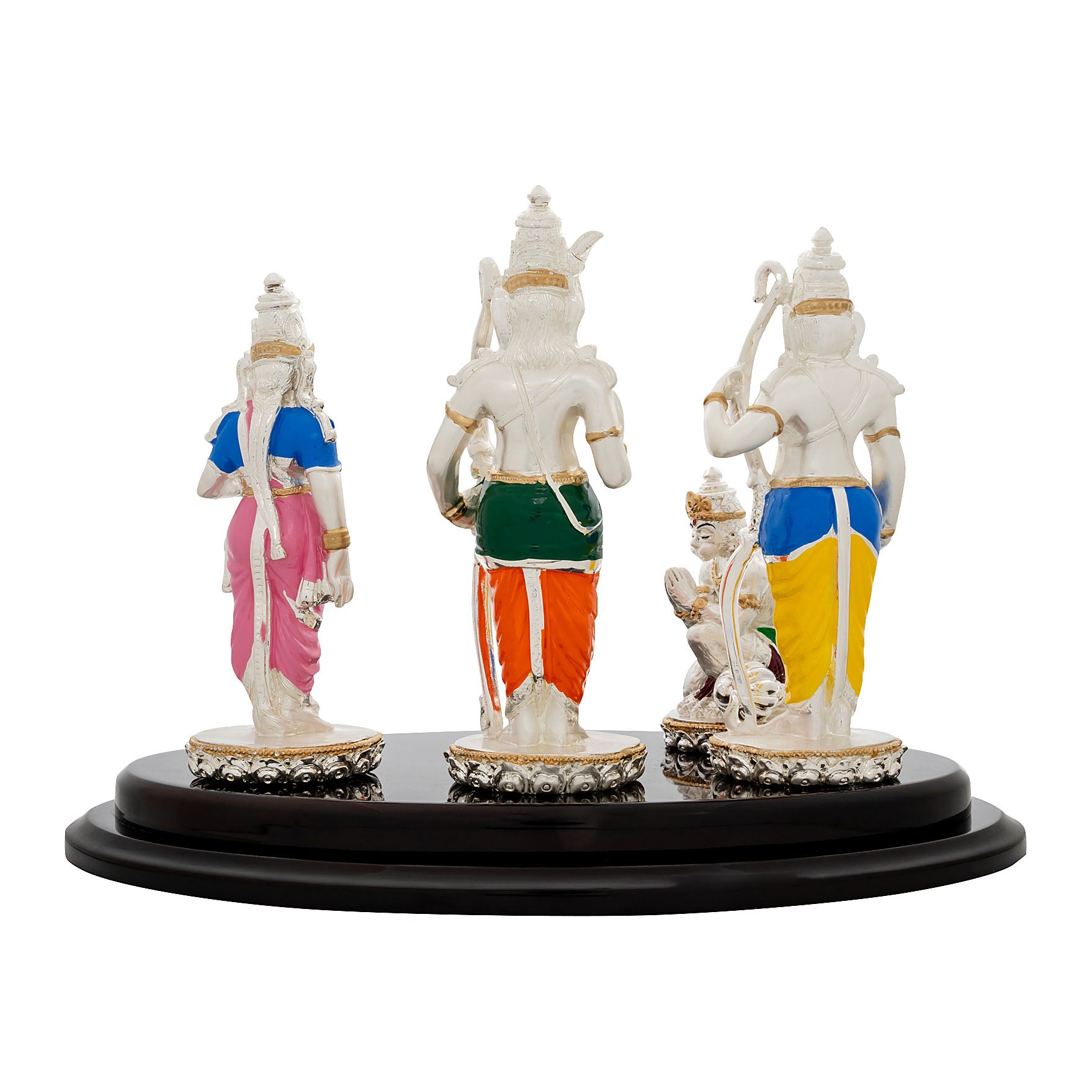 Ram Darbar Idol Set – Figurines on Base – Lord Ram, Sita, Lakshman & Hanuman – Pooja & Home Décor | PIDRSRLSH1-0041
