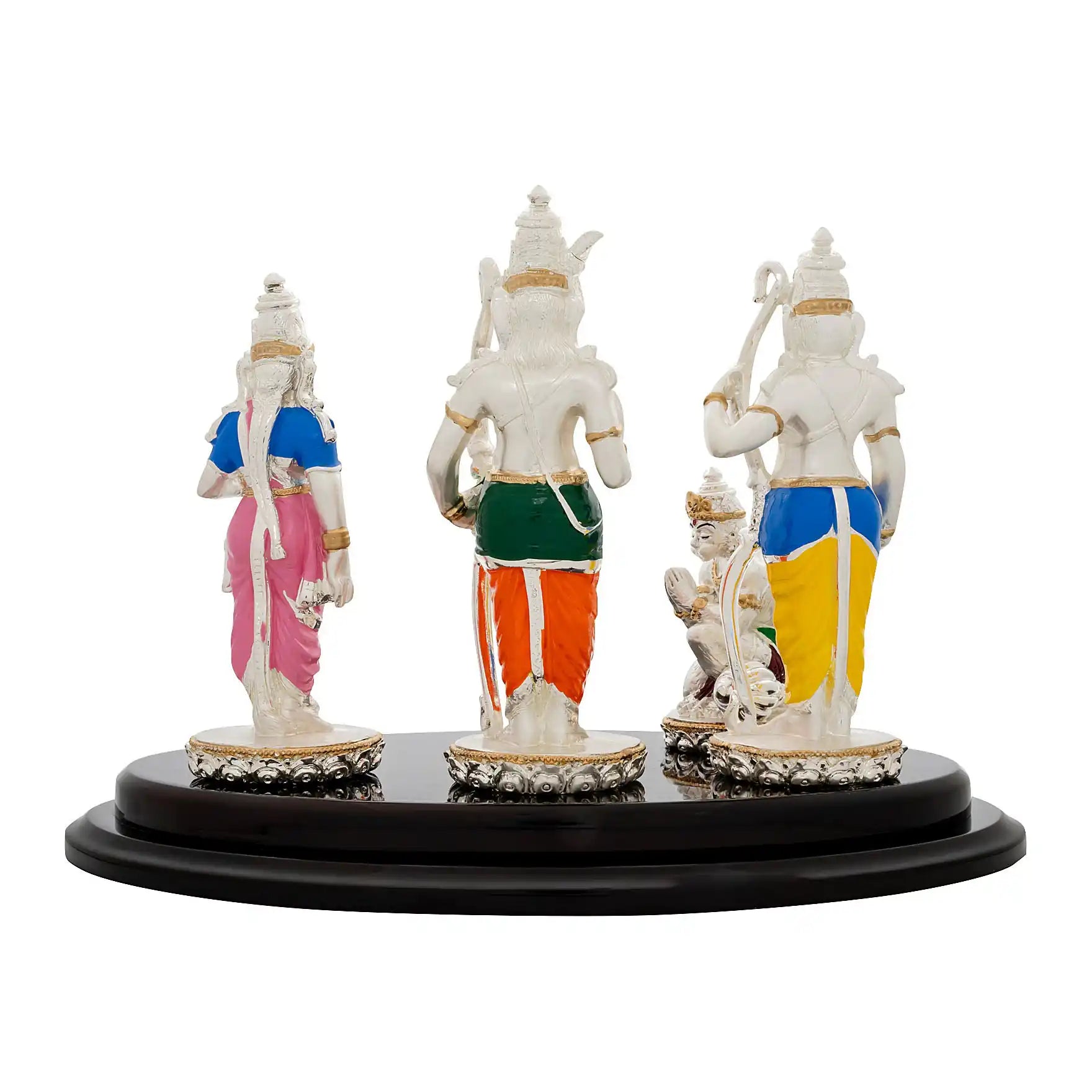Ram Darbar Idol Set – Figurines on Base – Lord Ram, Sita, Lakshman & Hanuman – Pooja & Home Décor | PIDRSRLSH1-0041