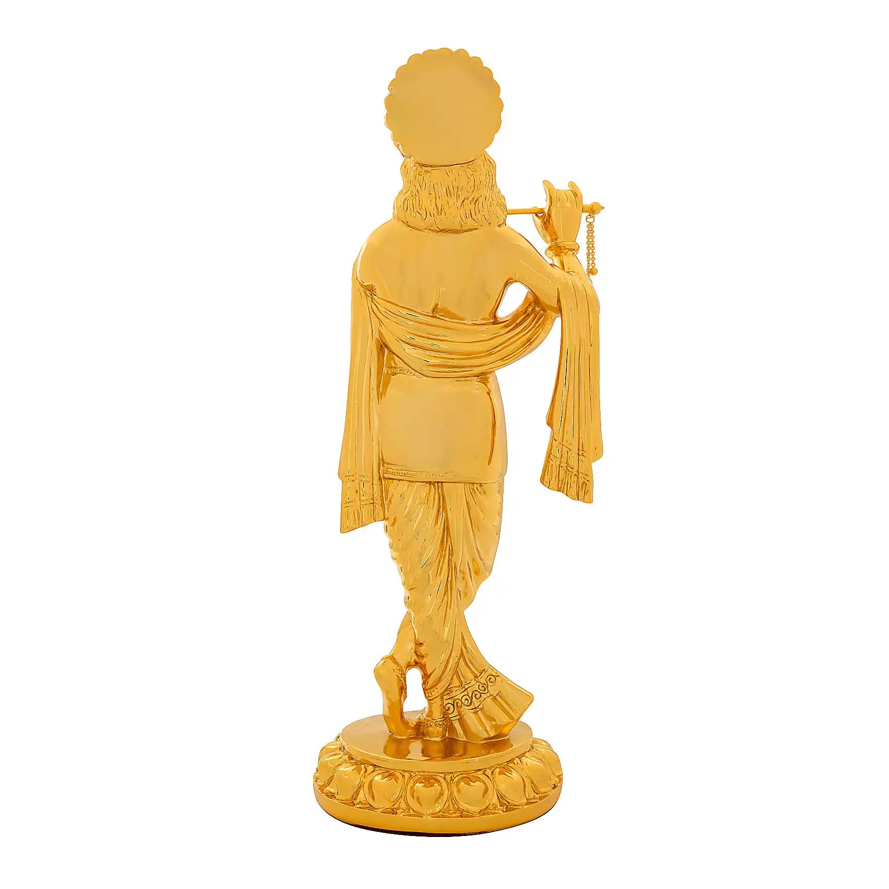 Lord Krishna Idol – Traditional Hindu Deity Sculpture – Krishna (Flute Playing Pose) Mandir Decor – Home & Puja Gift | PIDRGKR13-0062