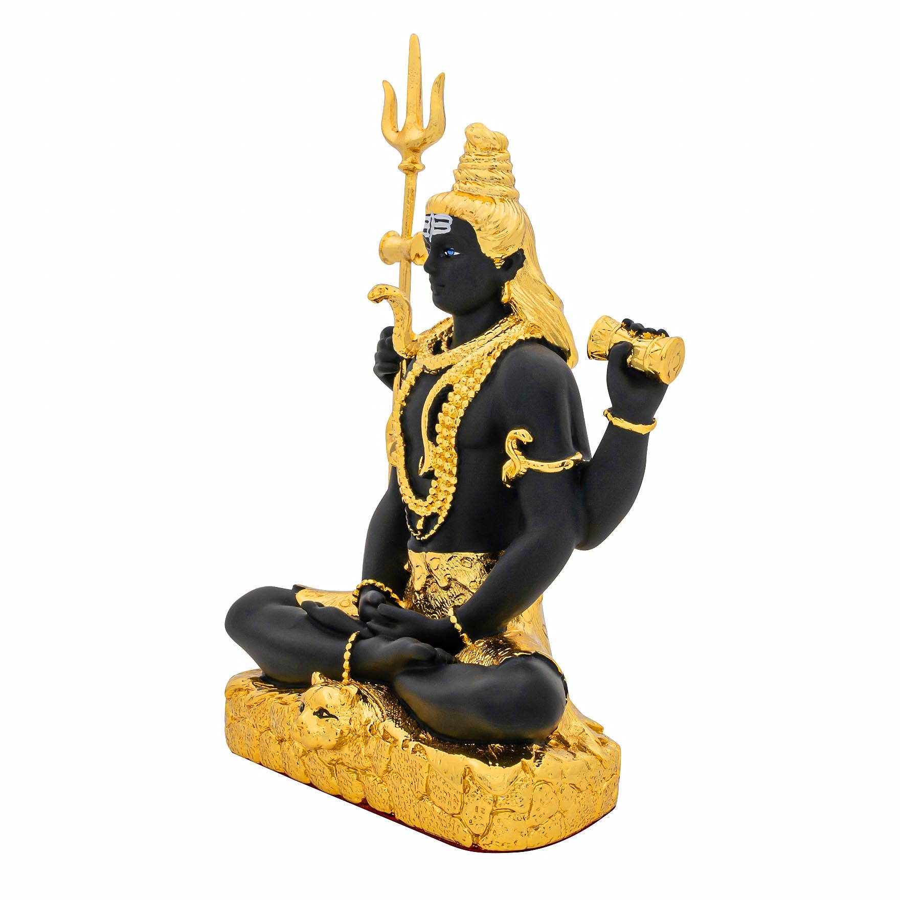 Lord Shiva Idol – Gold Layered Figurine – Mahadev Murti (Hindu Spiritual Statue) – Pooja & Meditation Décor | PIDRBSI4-008