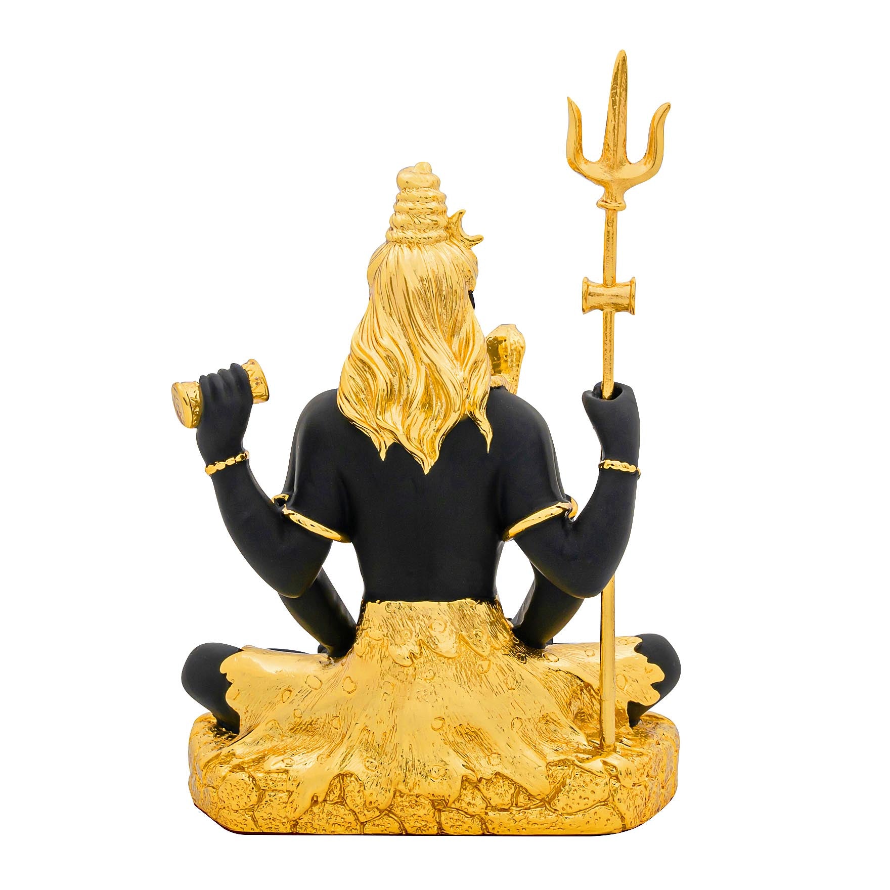Lord Shiva Idol – Gold Layered Figurine – Mahadev Murti (Hindu Spiritual Statue) – Pooja & Meditation Décor | PIDRBSI4-008