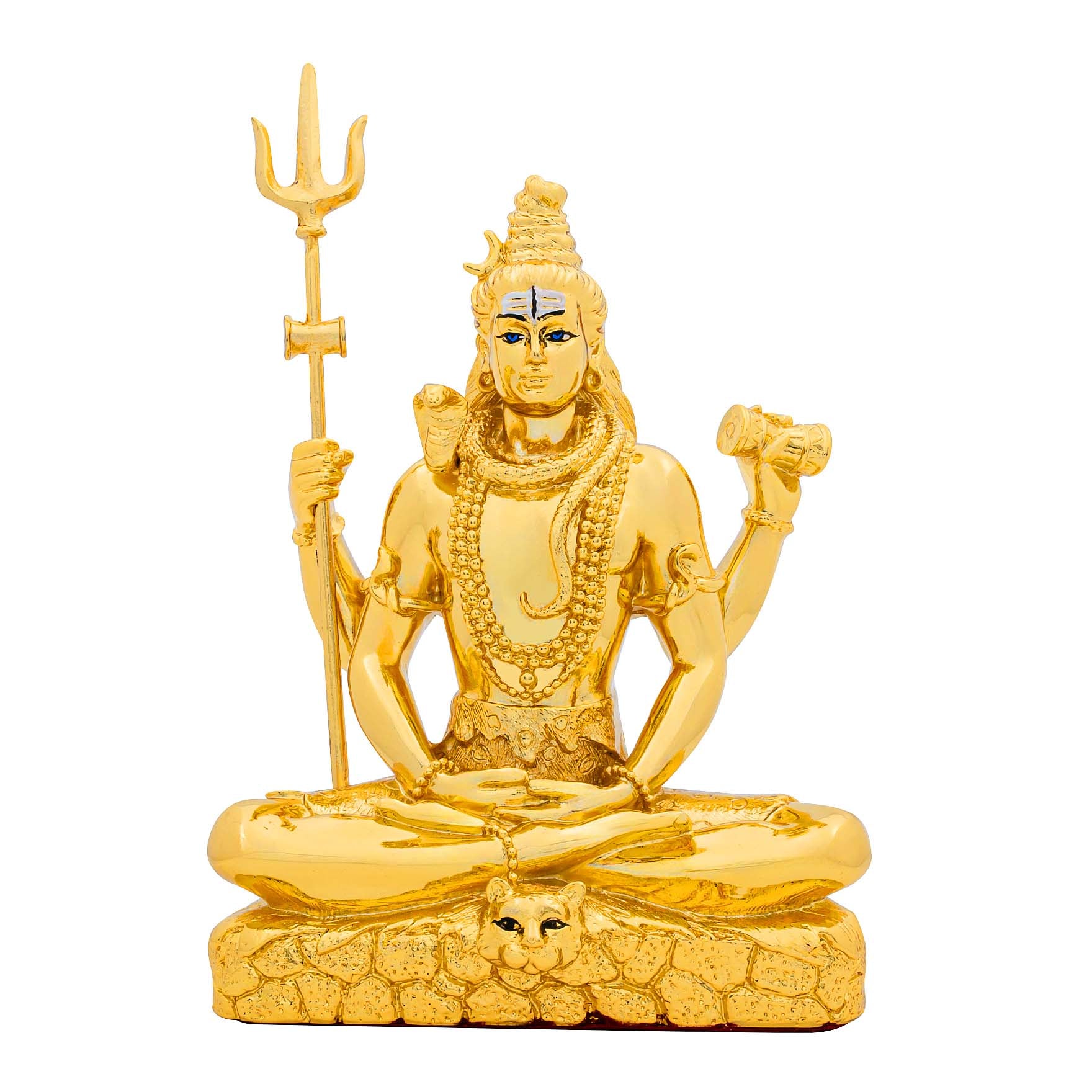Lord Shiva Idol – Gold Layered Figurine – Mahadev Murti in Meditation Pose – Hindu Spiritual Statue – Pooja & Home Décor | PIDRGSI5B-008