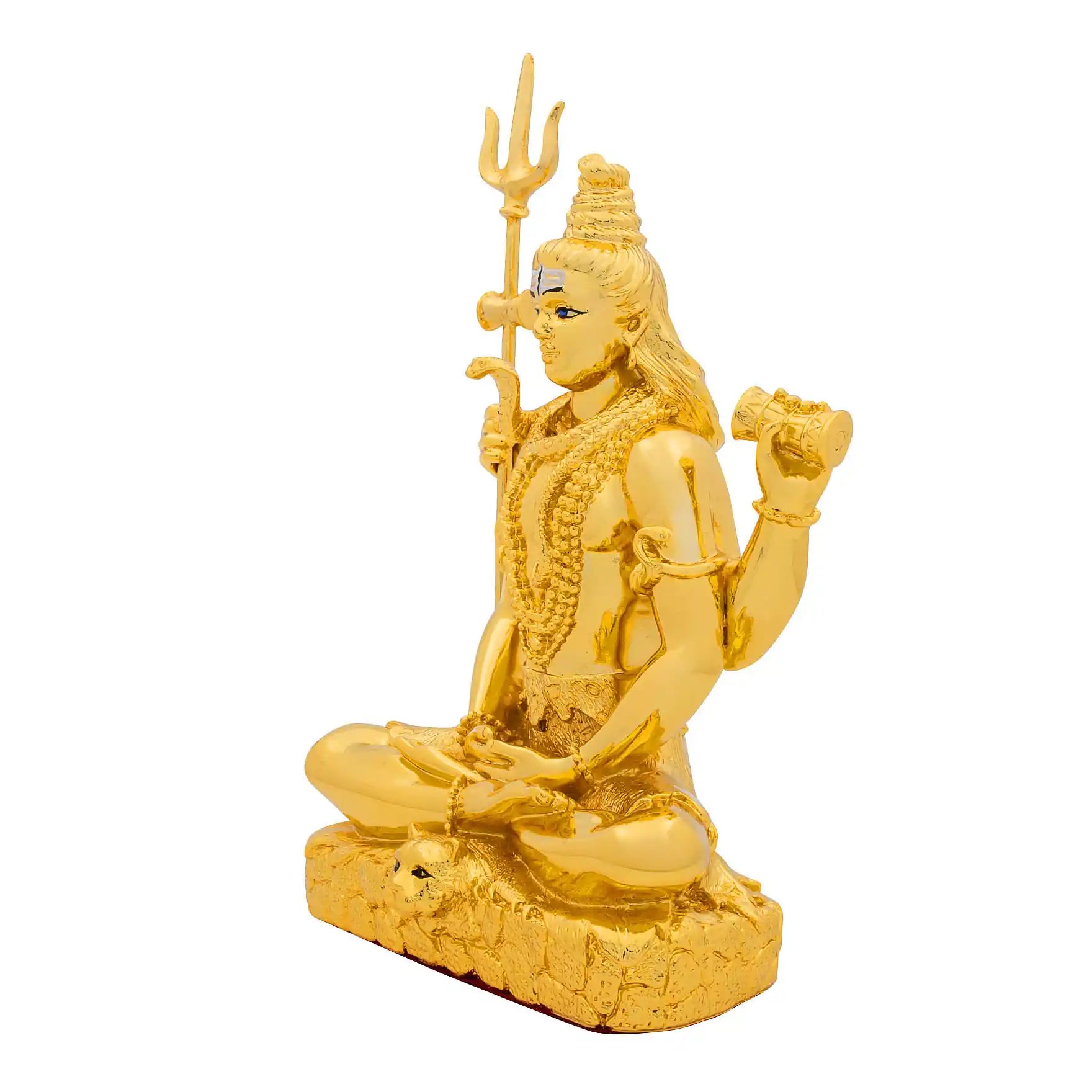 Lord Shiva Idol – Gold Layered Figurine – Mahadev Murti in Meditation Pose – Hindu Spiritual Statue – Pooja & Home Décor | PIDRGSI5B-008