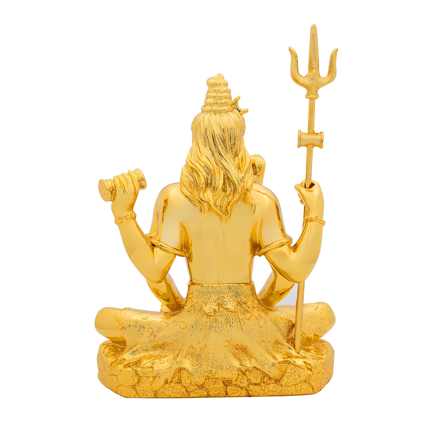 Lord Shiva Idol – Gold Layered Figurine – Mahadev Murti in Meditation Pose – Hindu Spiritual Statue – Pooja & Home Décor | PIDRGSI5B-008