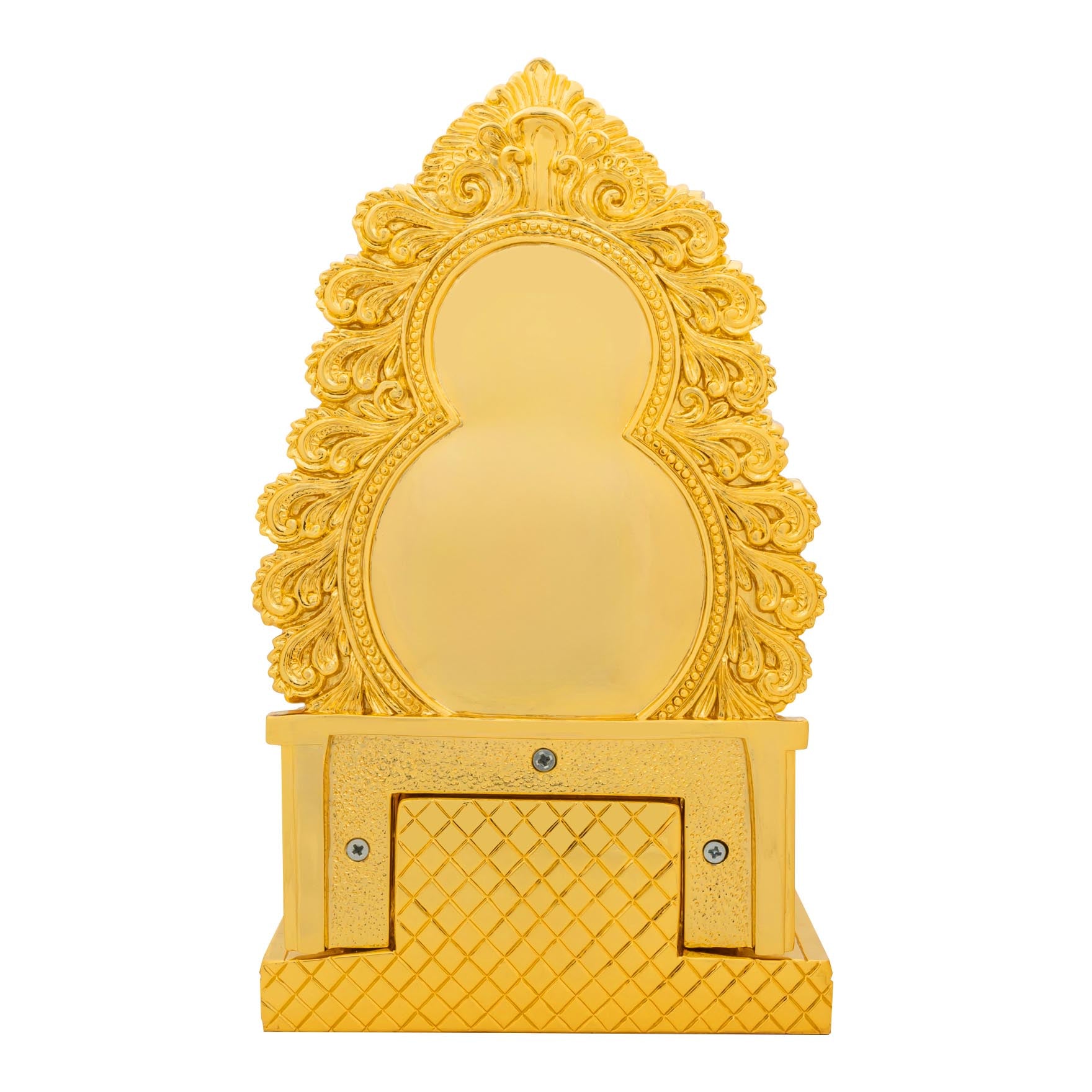 Lord Ganesha Idol – Gold Layered Figurine on Throne with Black Finish – Ganapati Murti (Hindu Spiritual Statue) – Pooja & Home Décor | PIDRBG65-0005