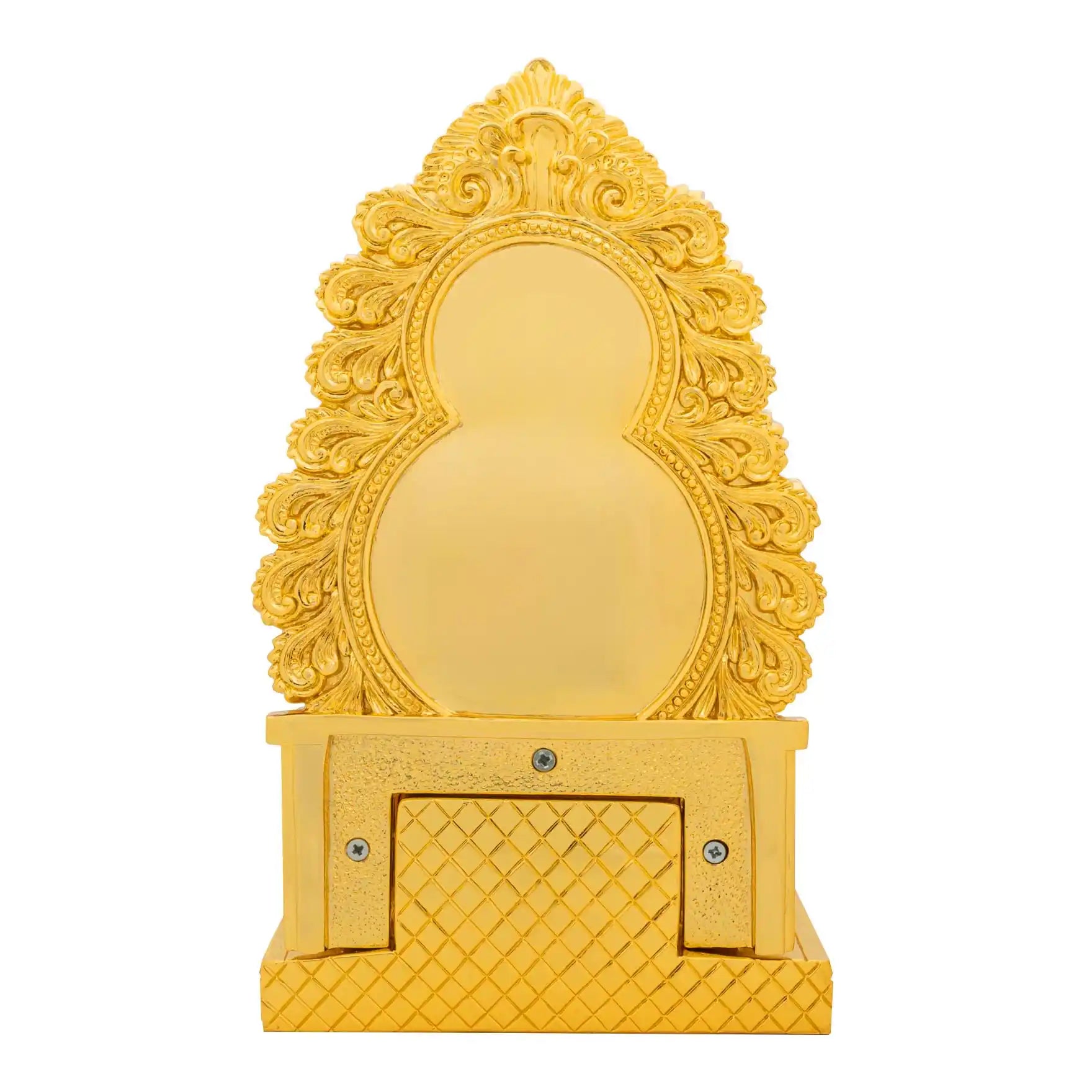 Lord Ganesha Idol – Gold Layered Figurine on Throne with Black Finish – Ganapati Murti (Hindu Spiritual Statue) – Pooja & Home Décor | PIDRBG65-0005