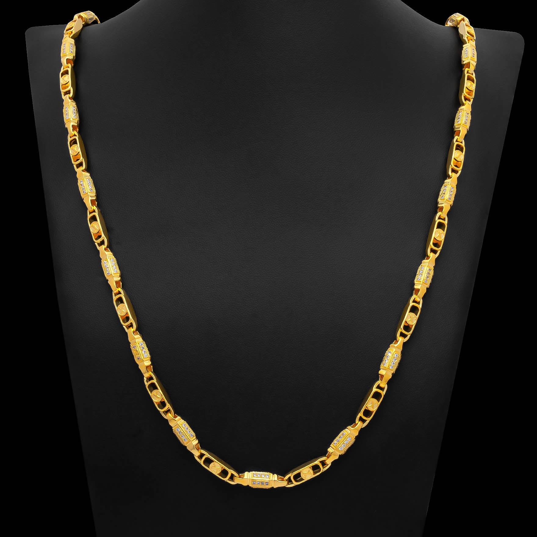 frill stone chain for men