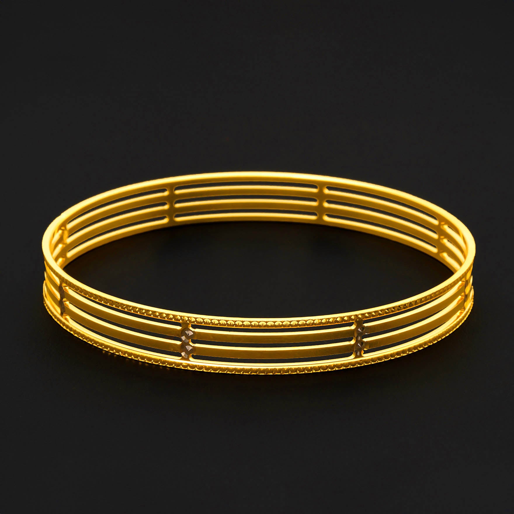 RHODIUM GOLDEN BANGLE PRGB139-091
