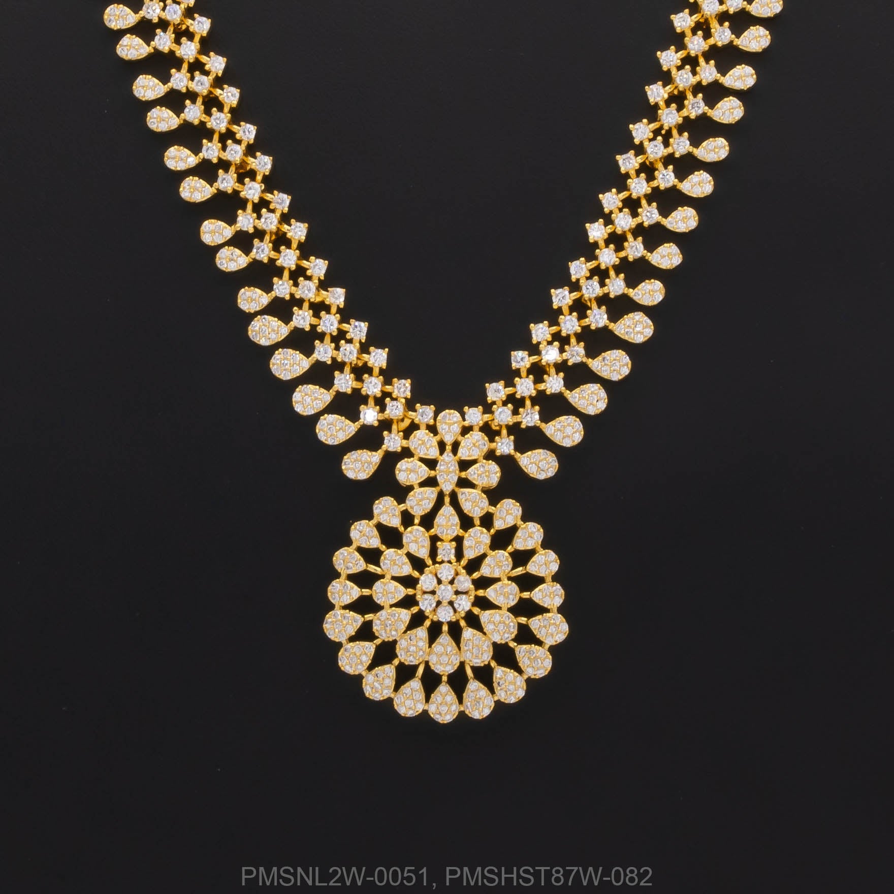 Premium Stone Necklace with Stud PMSNL2W-0051, PMSHST87W-082