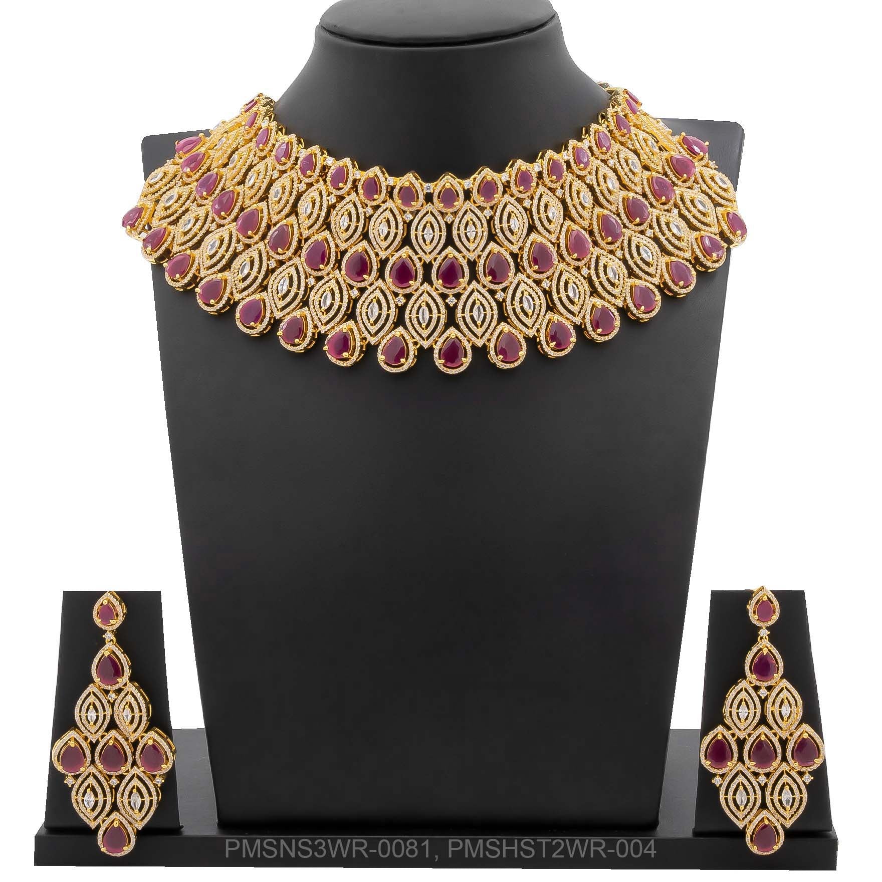 Premium Stone Necklace with Stud PMSNS3WR-0081, PMSHST2WR-004