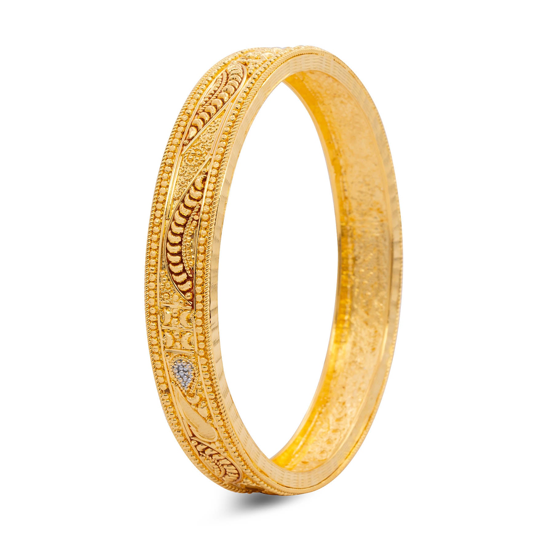 ENAMEL BANGLE(Golden&stone in 3 tone) PEGB102-062