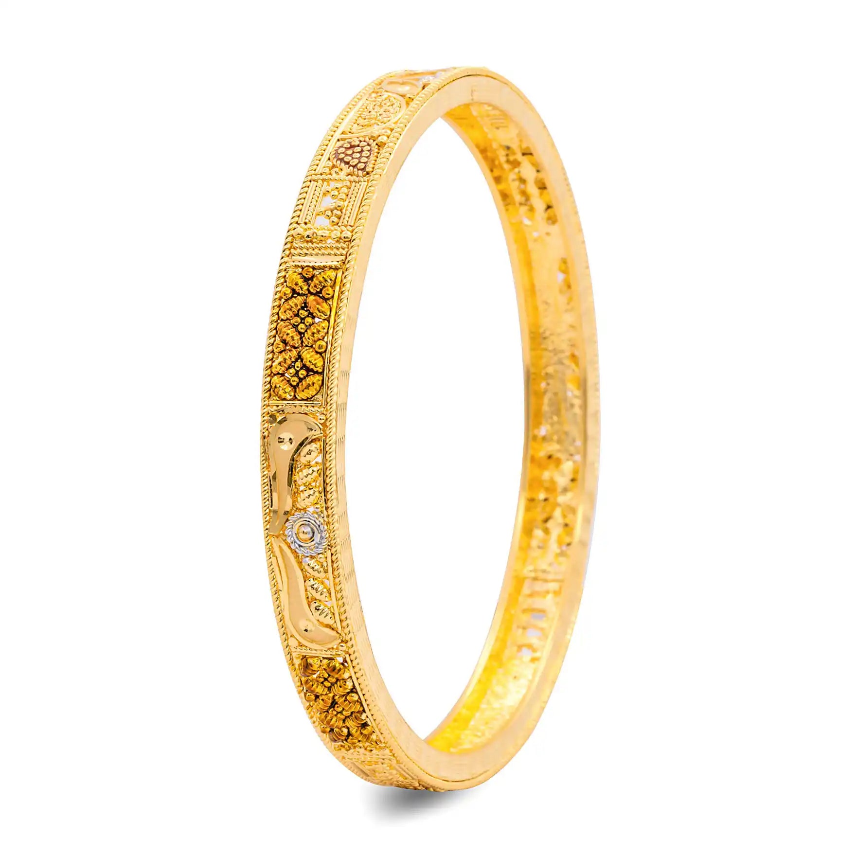 ENAMEL BANGLE(Golden&stone in 3 tone) PEB183-091