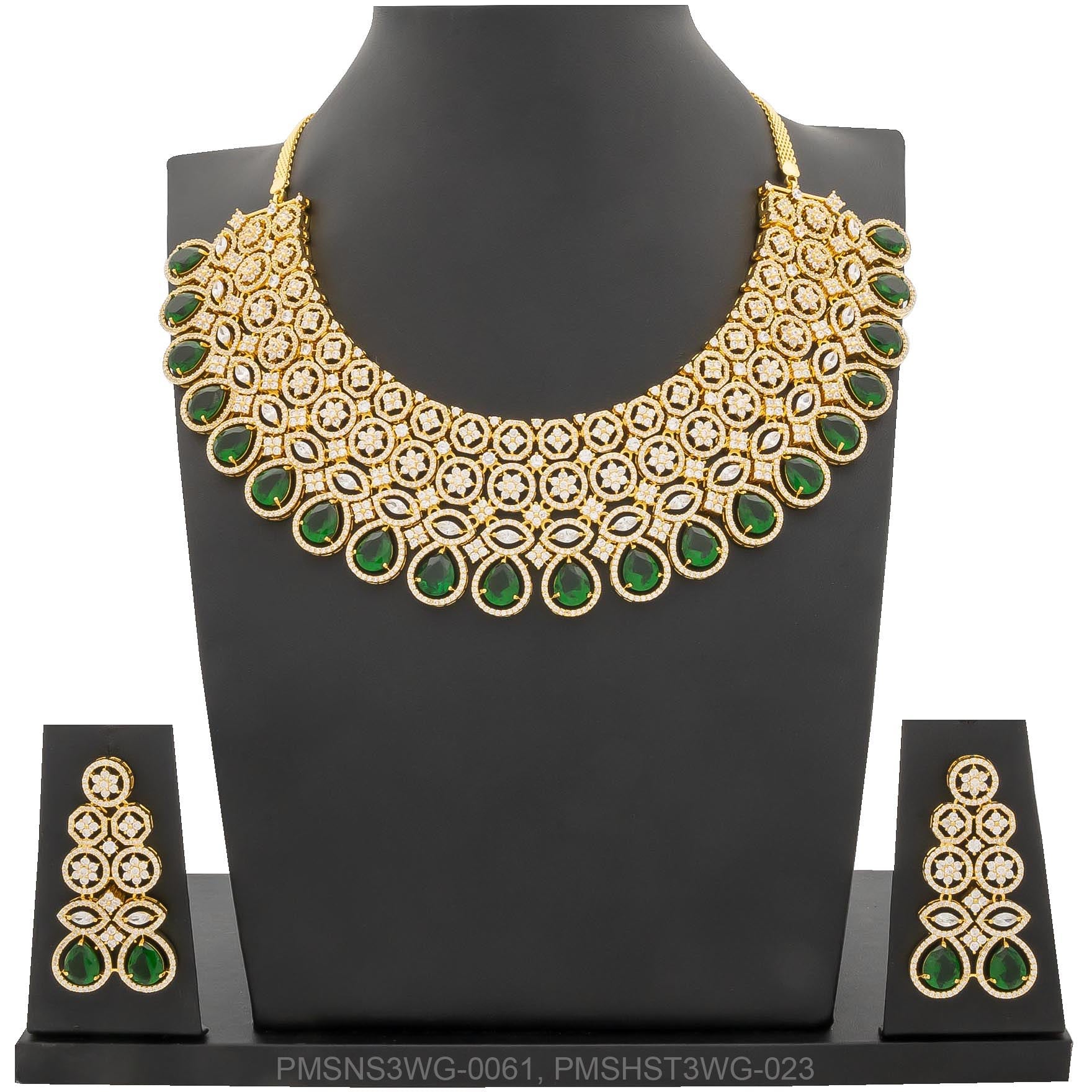 Premiun Stone Necklace with Stud PMSNS3WG-0061, PMSHST3WG-023