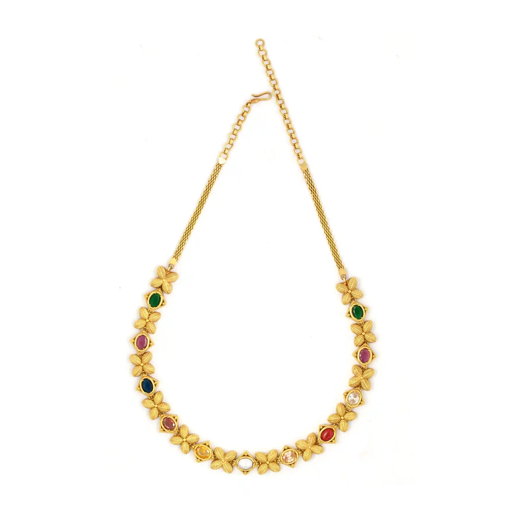 SRESHTA COLLECTION GERU NECKLACE WITH EARRING PSGRNSSR104M-036, PSGRHSTSR35-061