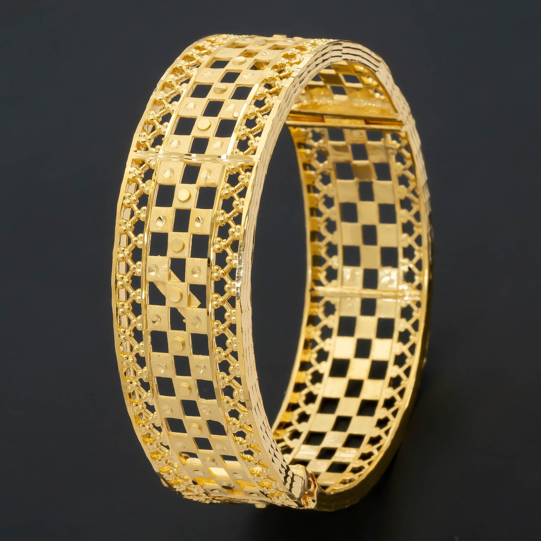 24CT HEAVY Gold Layered BOHO STYLE BANGLE PGB7-093