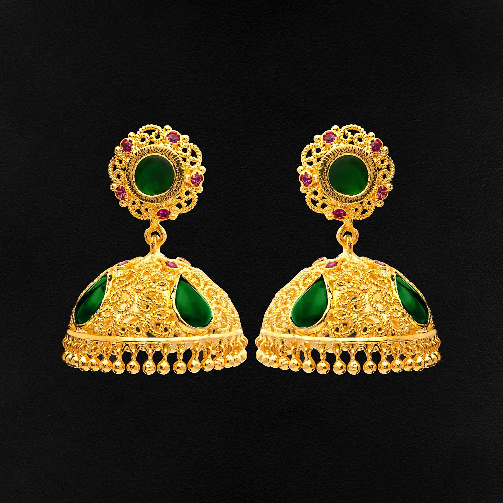 Trendy 1 Gram Gold Plated Jimika Studs | Parakkat Jewels