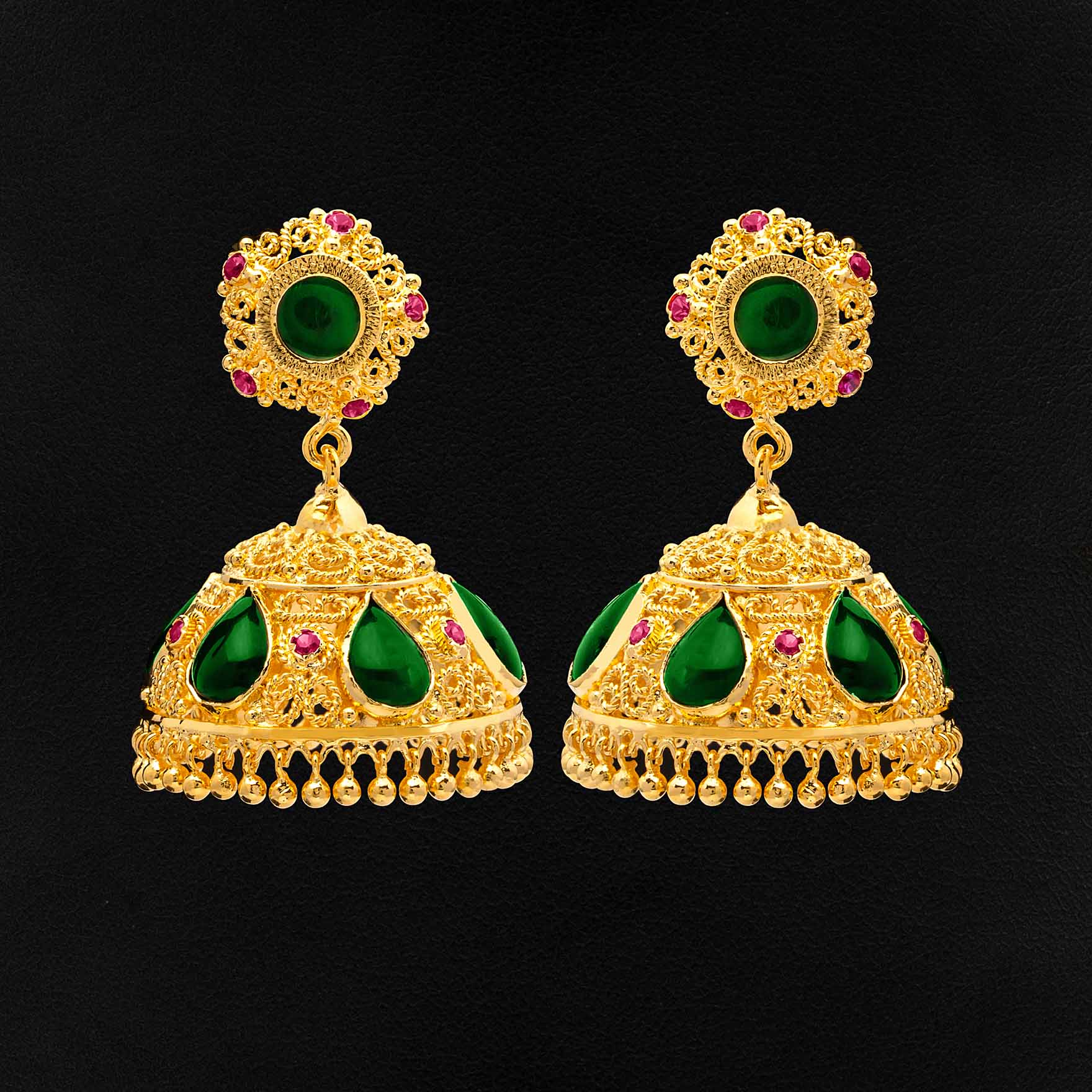 One Gram Gold Plated Jimika Studs | Parakkat Jewels