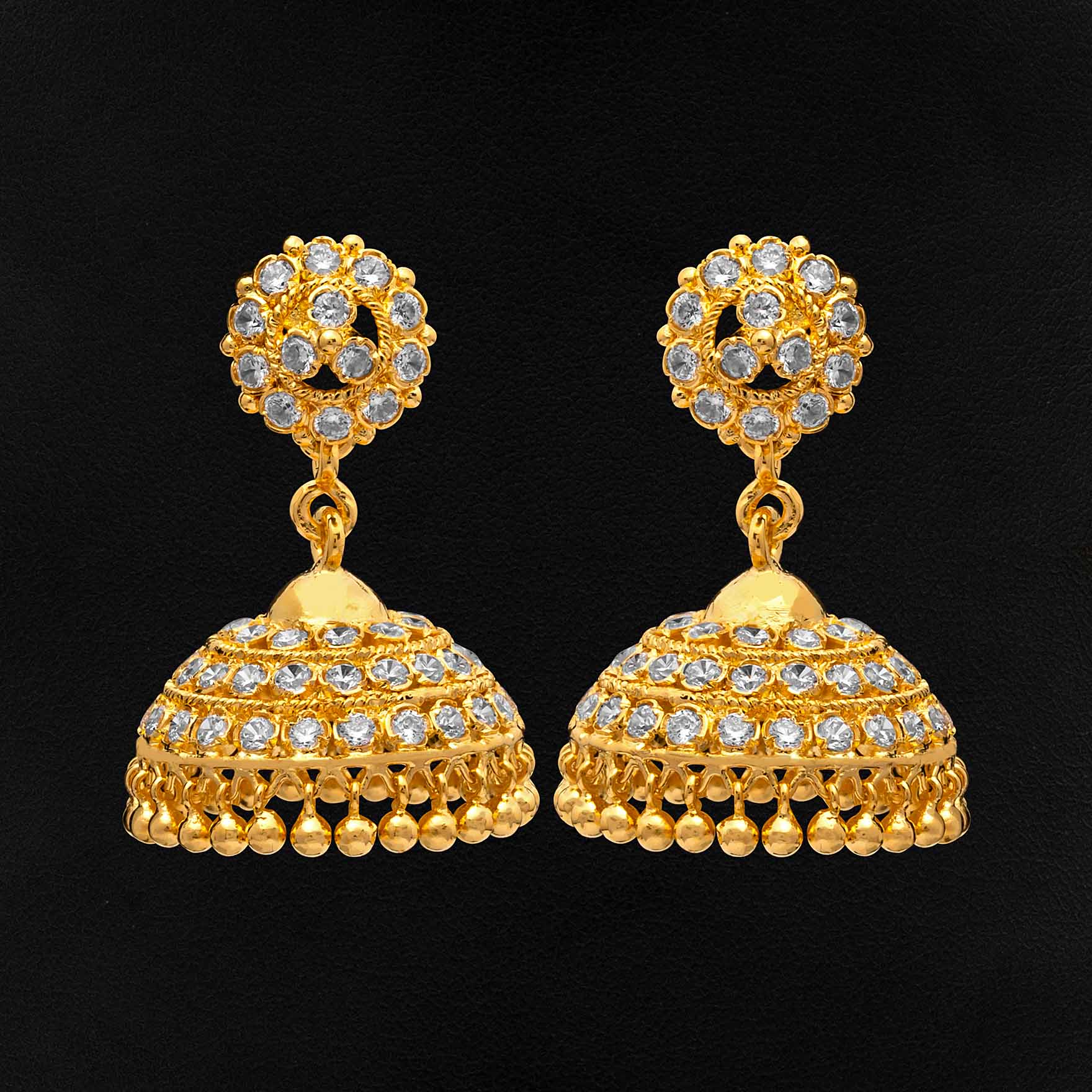 Buy One Gram Gold Plated Jhimika Stone Earrings | Parakkat Jewels