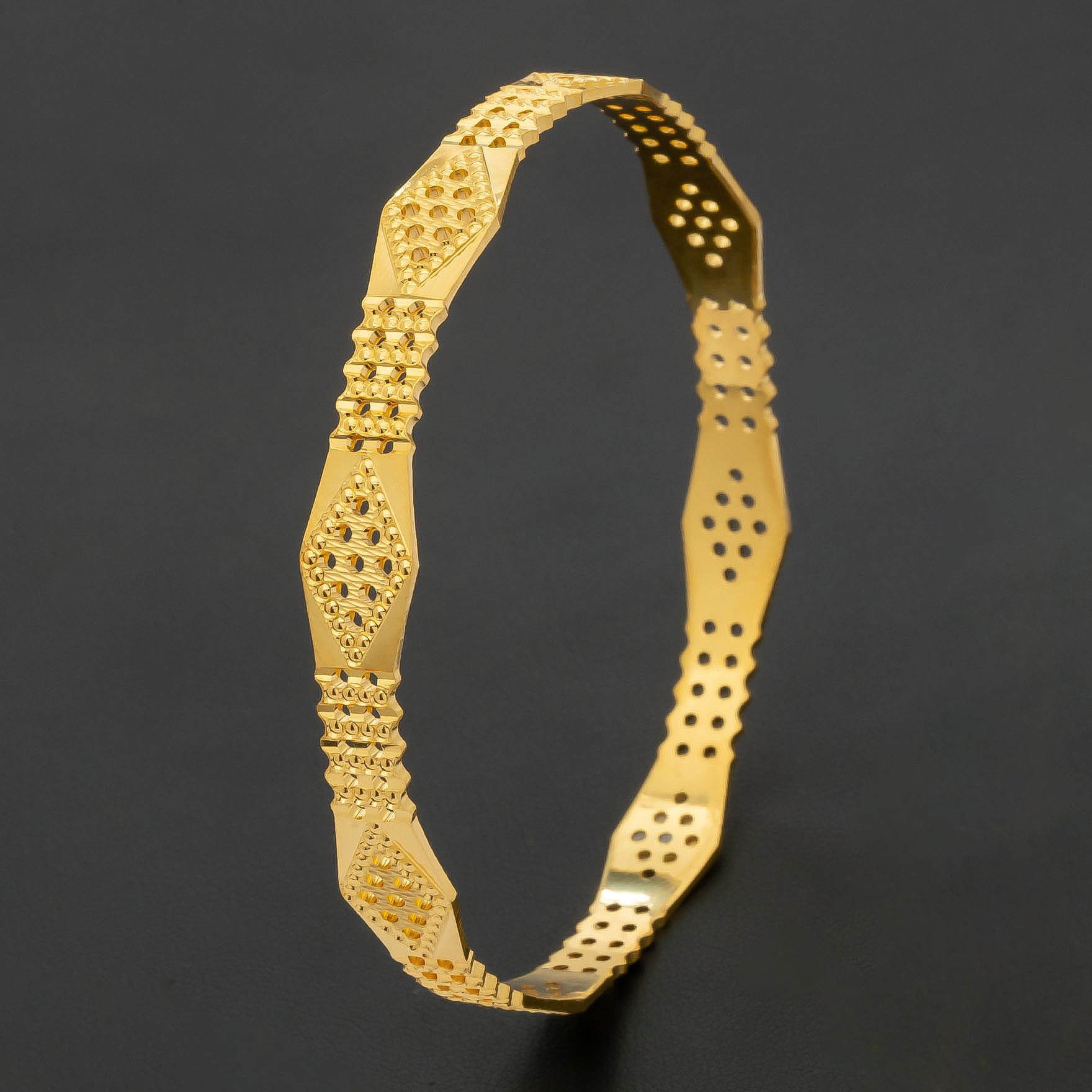 24CT HEAVY Gold Layered BOHO STYLE BANGLE PGB124-571