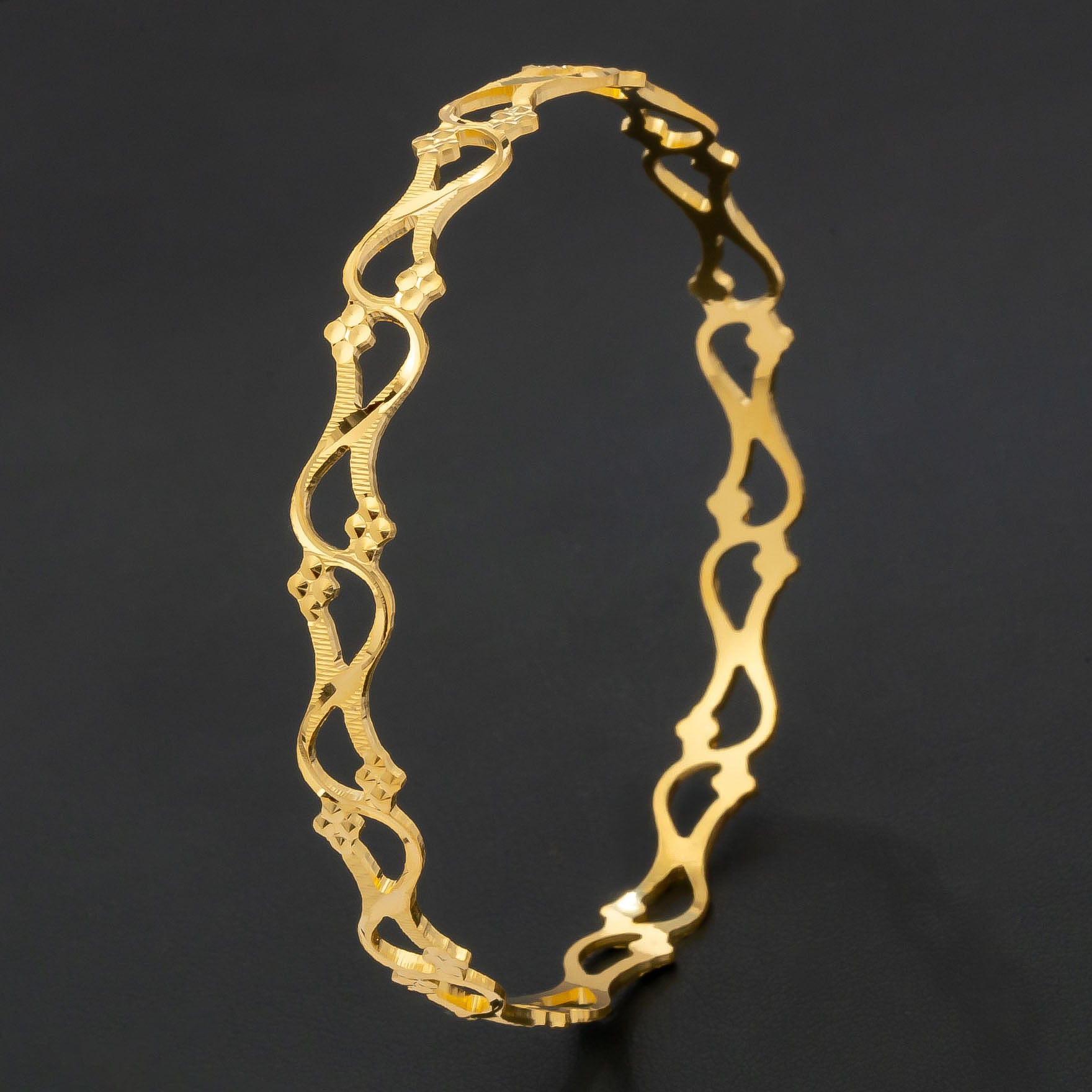 24CT HEAVY Gold Layered BOHO STYLE BANGLE PGB258-571