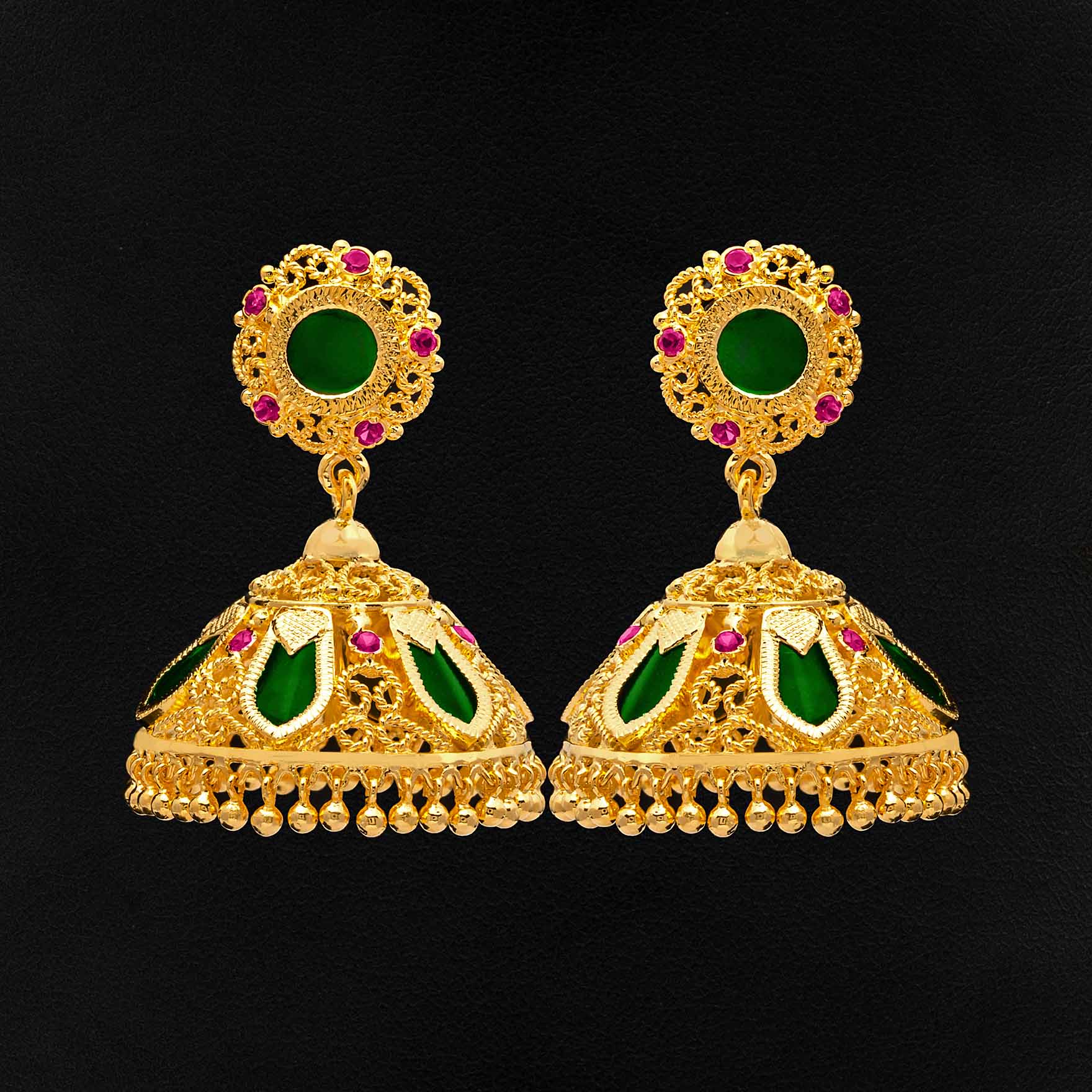 Gold Plated Stone Jimika Earrings | Parakkat Jewels