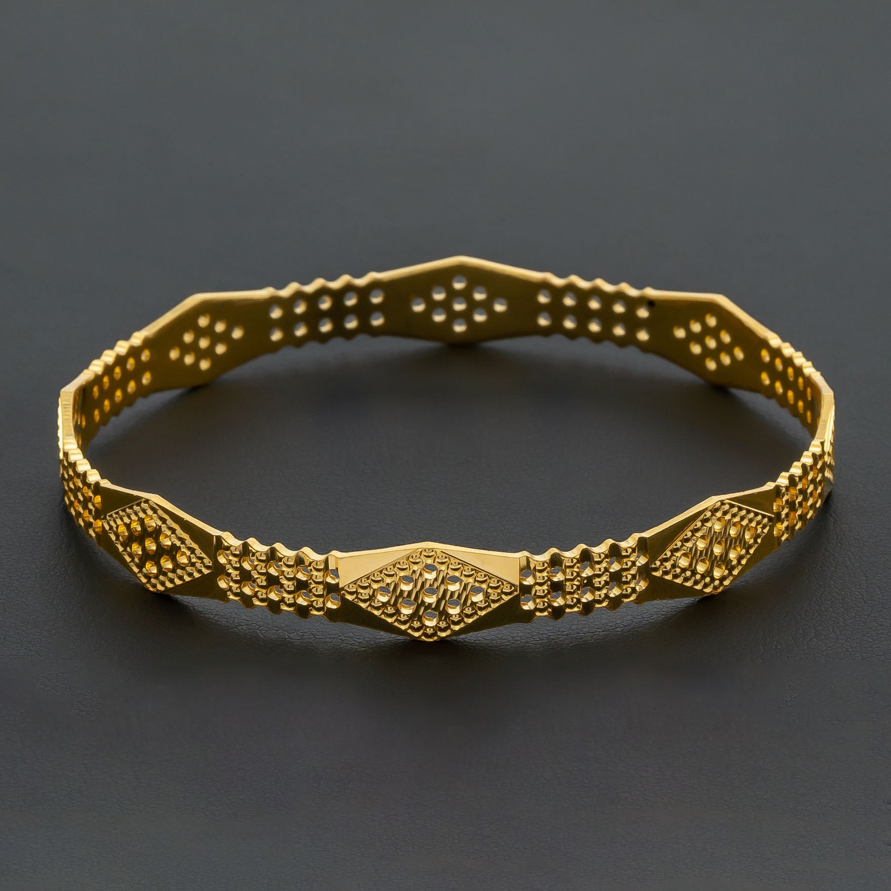 24CT HEAVY Gold Layered BOHO STYLE BANGLE PGB124-571