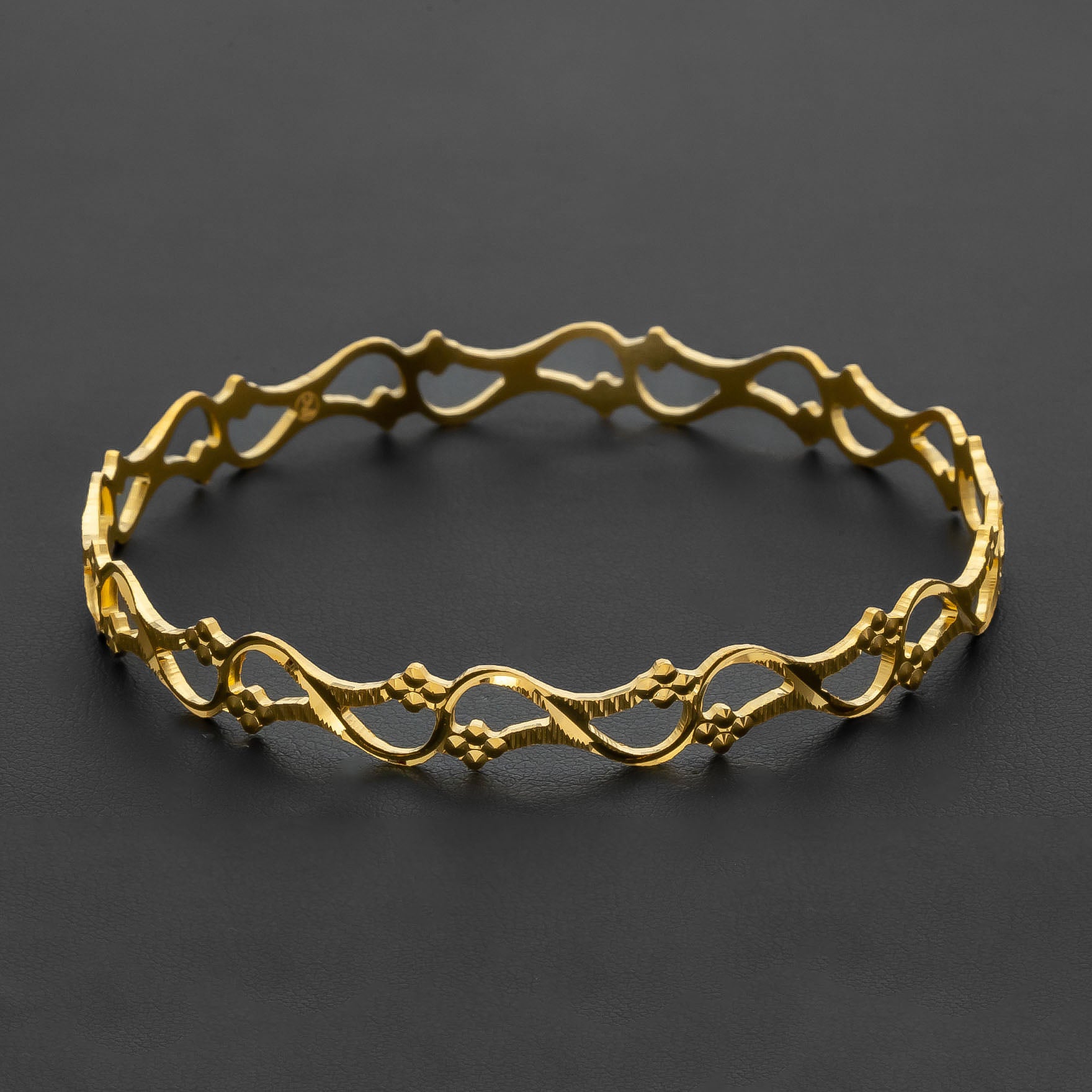 24CT HEAVY Gold Layered BOHO STYLE BANGLE PGB258-571