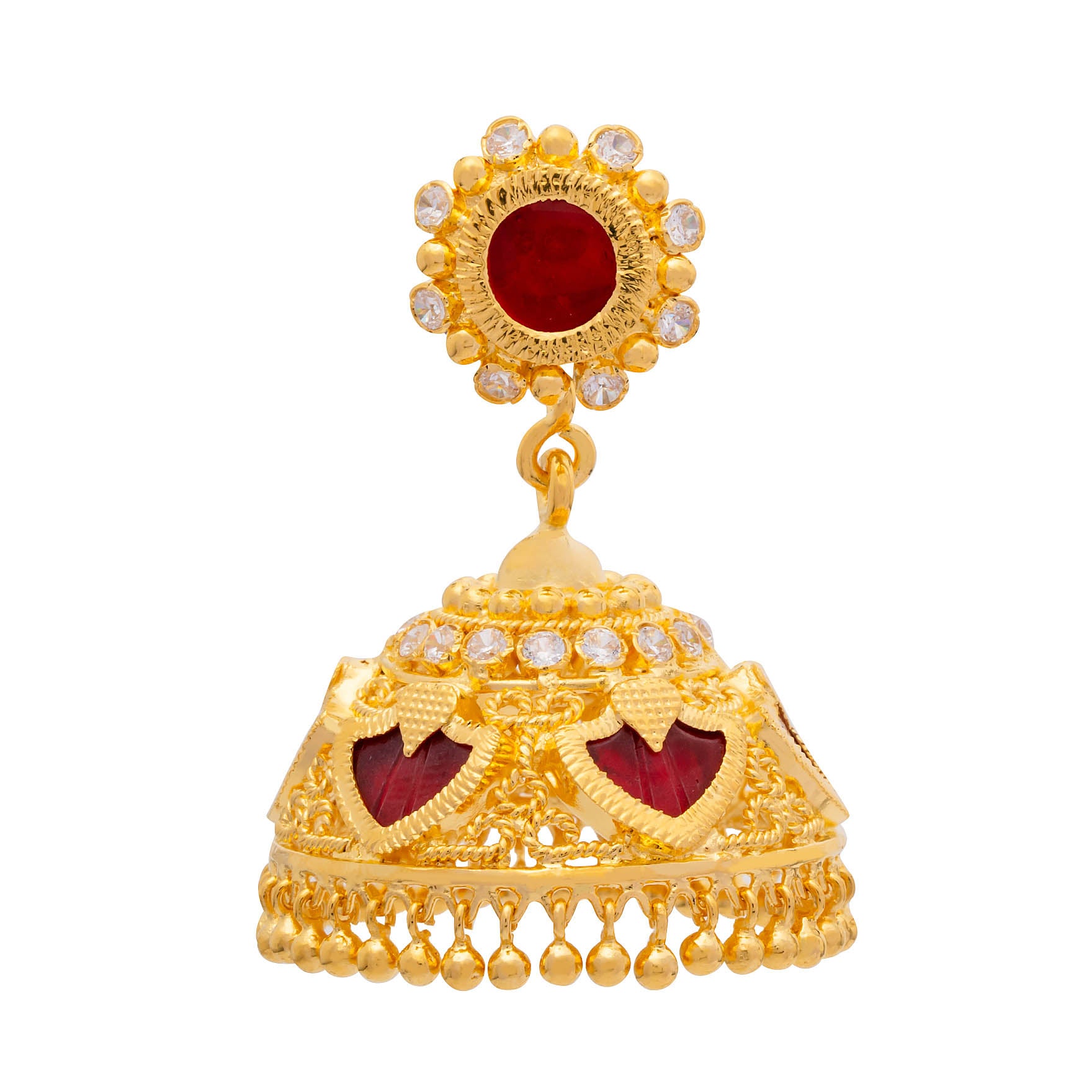 Long Gold Plated Jimika Earrings for Women Online | Parakkat Jewels