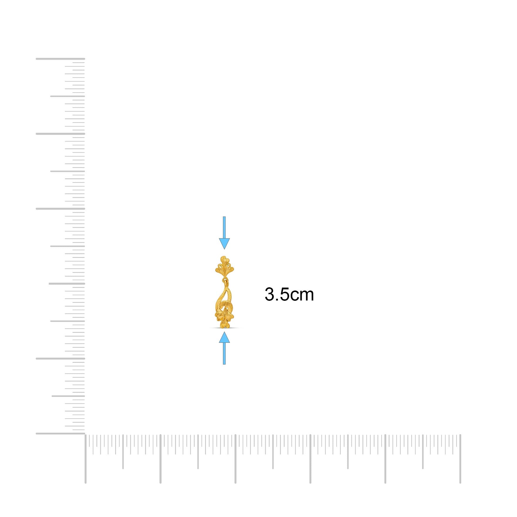 Golden Hanging Stud PGHST344-001