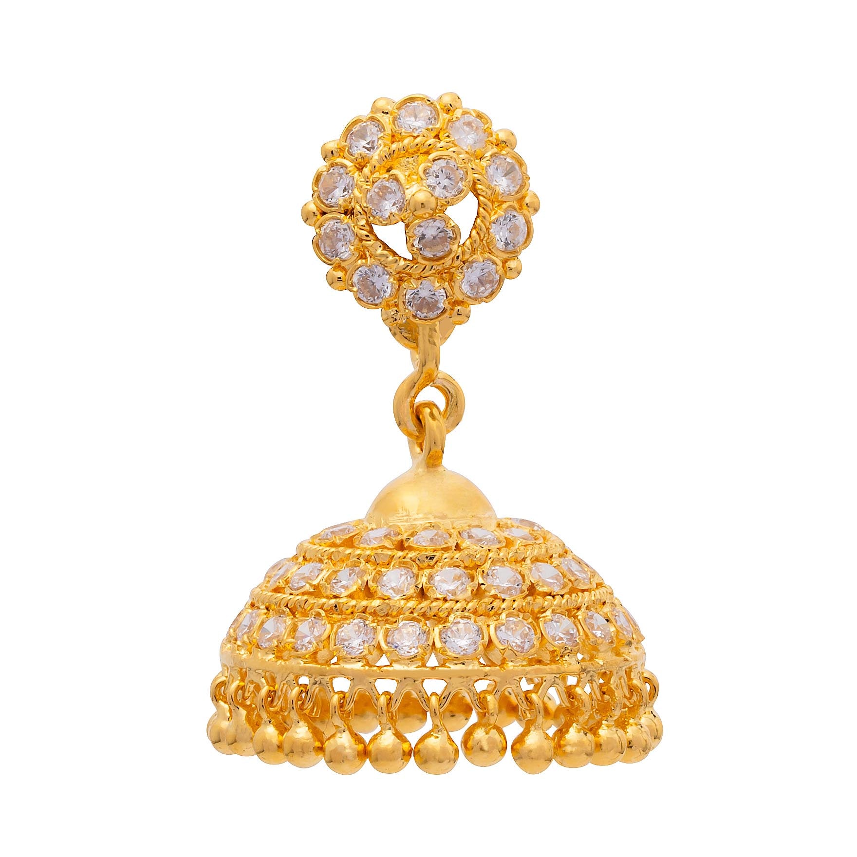 Buy 1 Gram Gold Plated Jhimika Stone Earrings Online | Parakkat Jewels