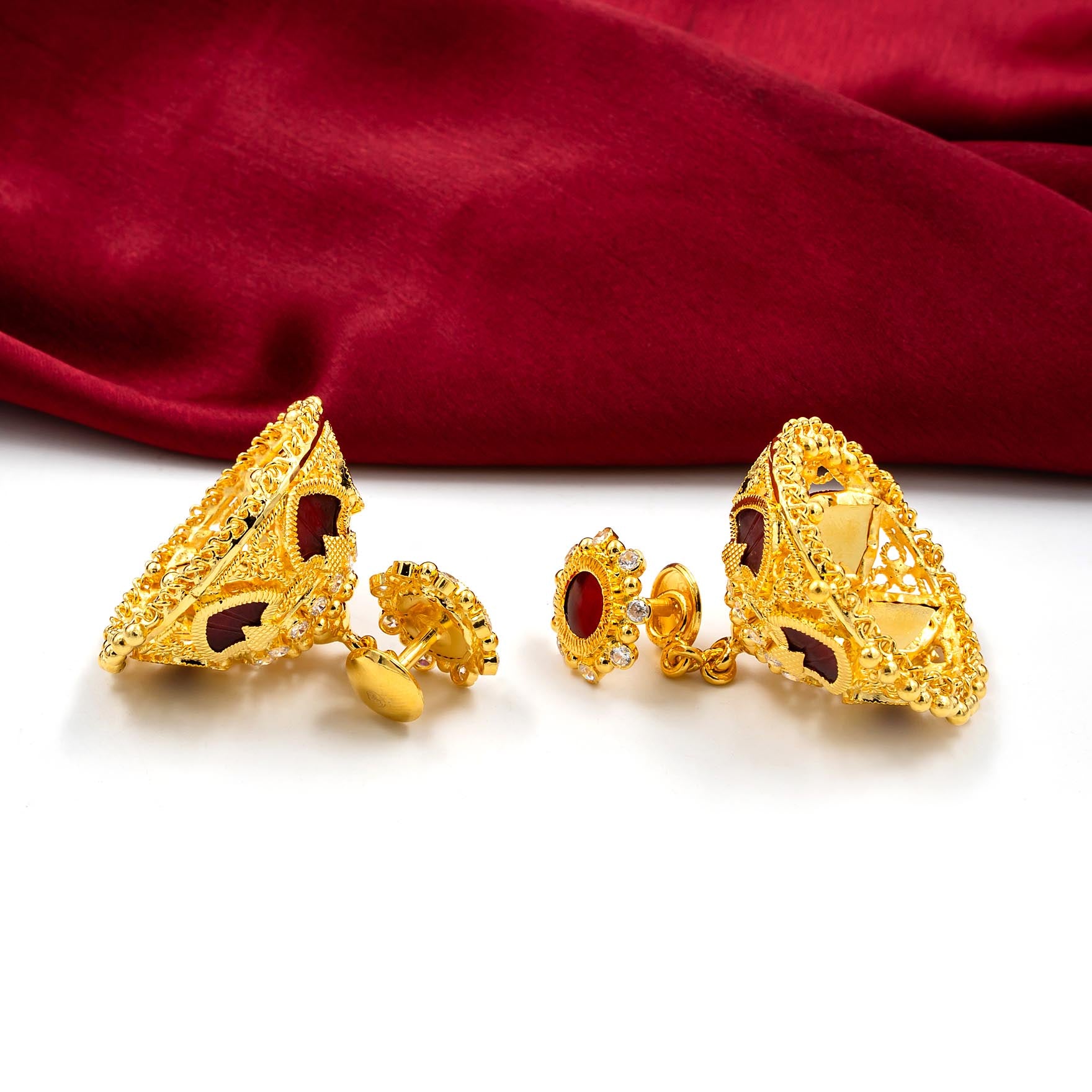 Beautiful Long Gold Plated Jimika Earrings for Women | Parakkat Jewels