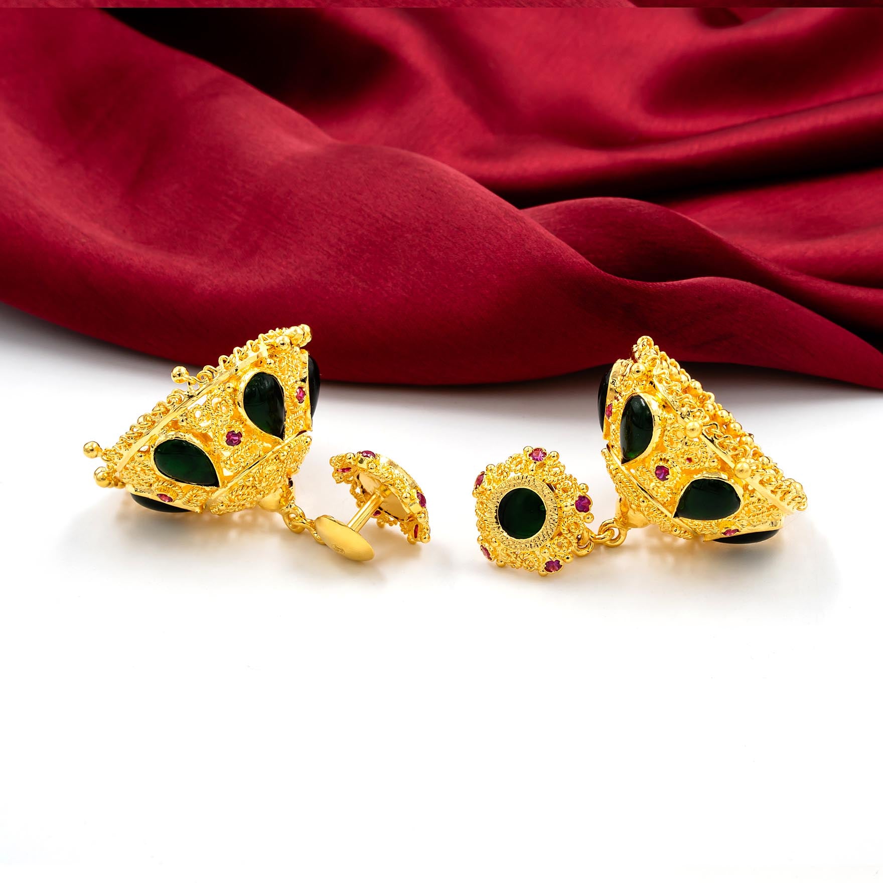 Buy One Gram Gold Plated Jimika Studs | Parakkat Jewels