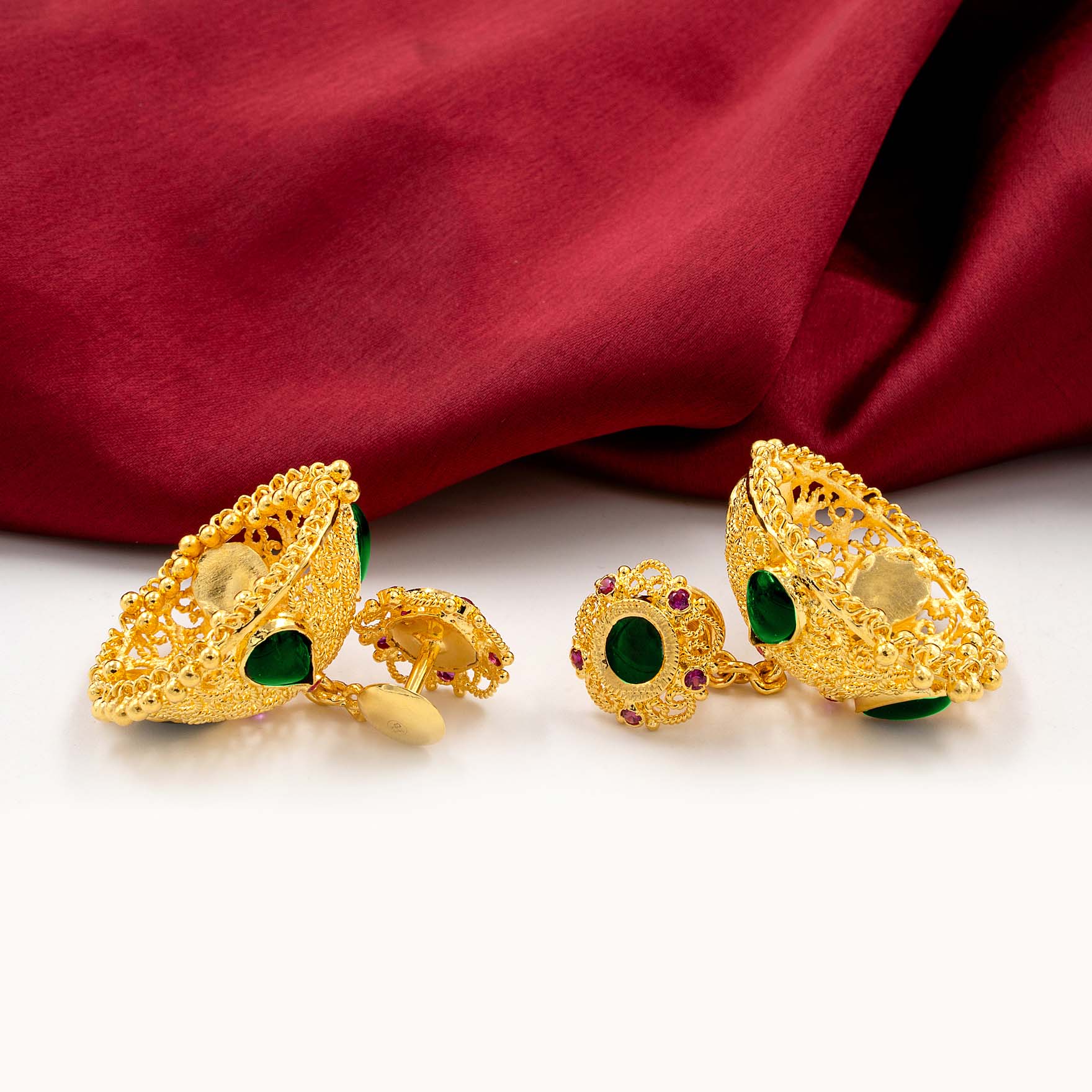 Buy Trendy 1 Gram Gold Plated Jimika Studs Online | Parakkat Jewels