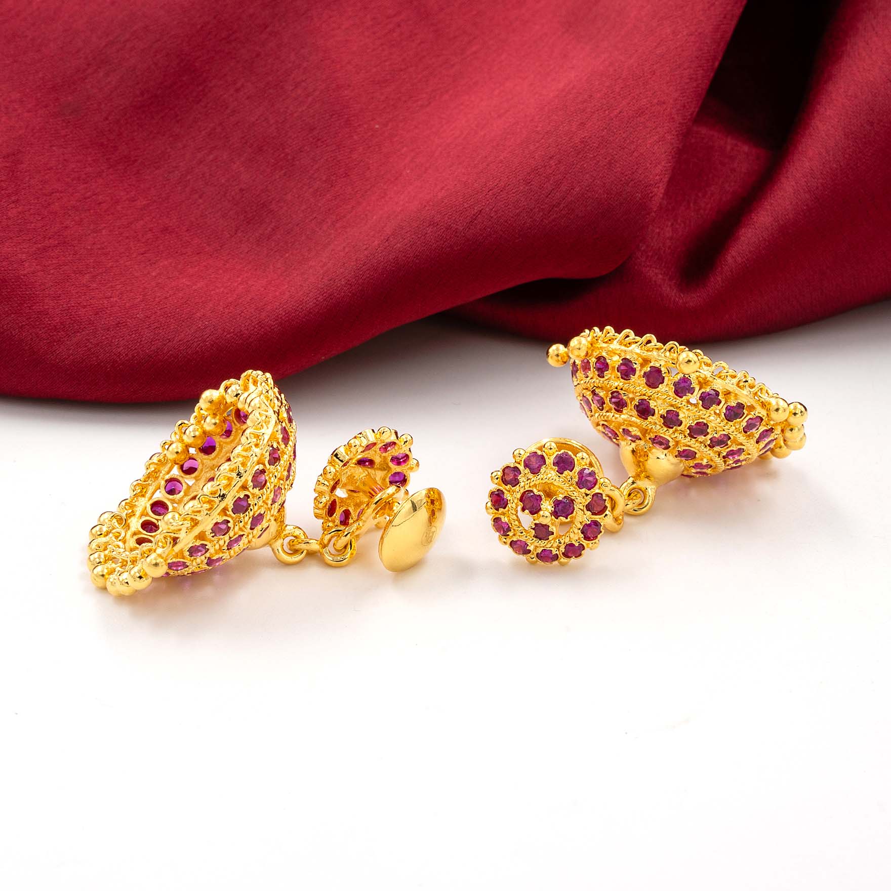 Buy One Gram Gold Plated Jhimika Earrings Designs | Parakkat Jewels