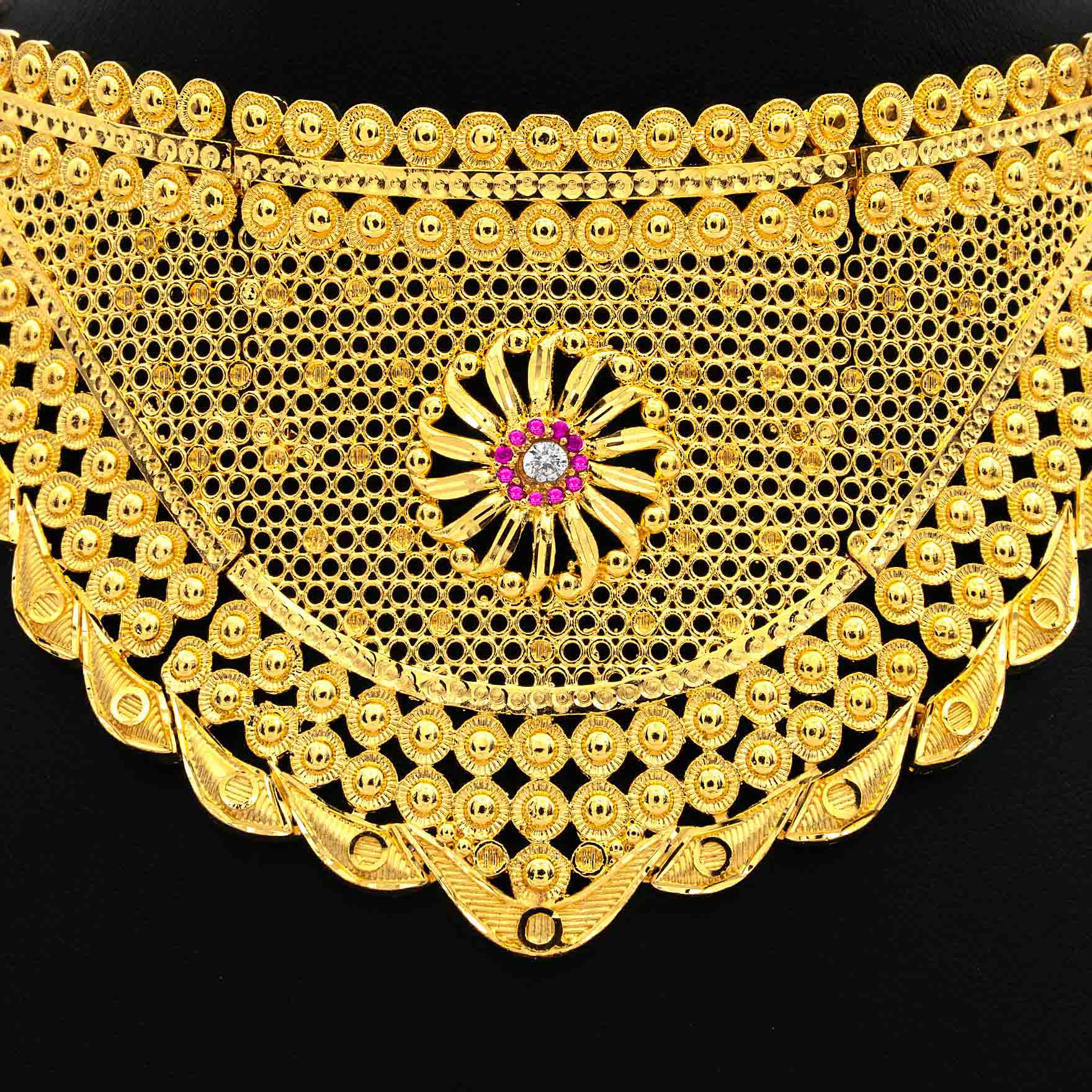 STONE NECKLACE SHORT WITH GOLDEN STUD PSNS11WR-0321, PSHST60WR-081
