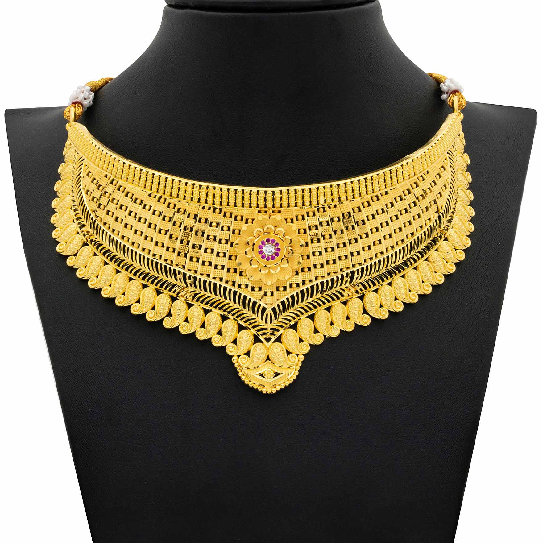 STONE NECKLACE LONG WITH GOLDEN STUD PSNS15WR-0321, PSJST4WR-082